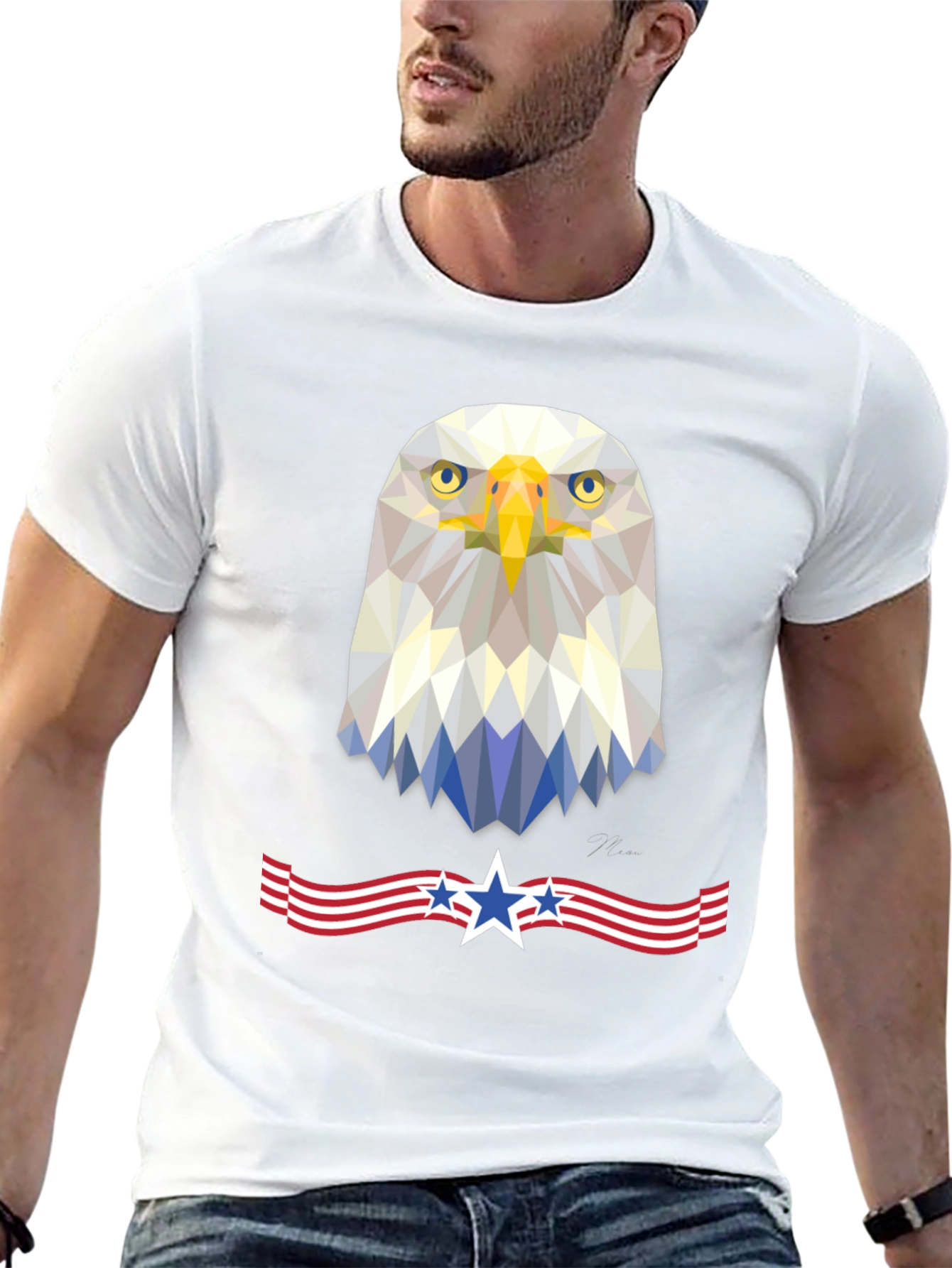Patriotic Eagle Geometric Tee