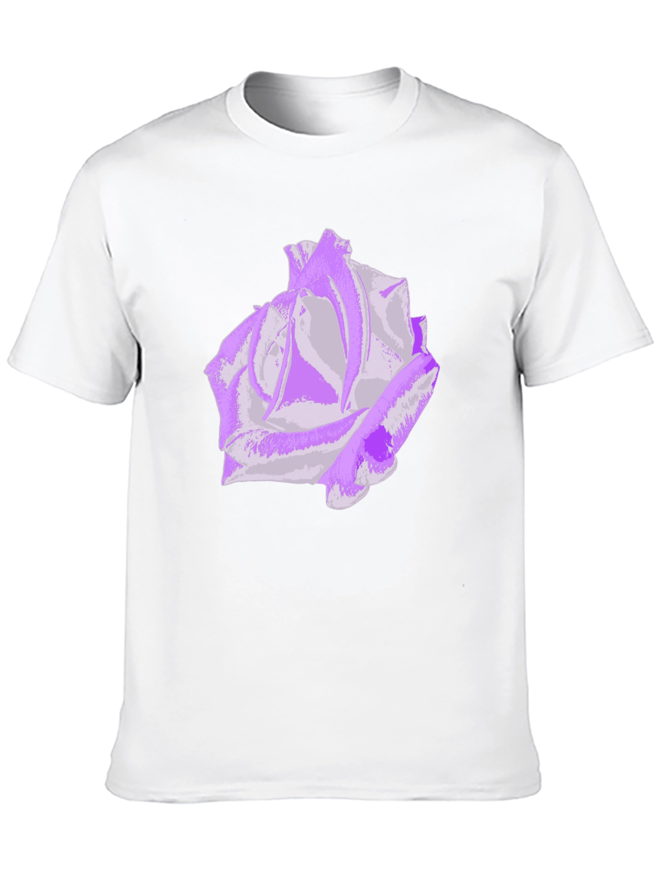 Purple Rose Graphic Tee - Stylish Mens Black T-Shirt