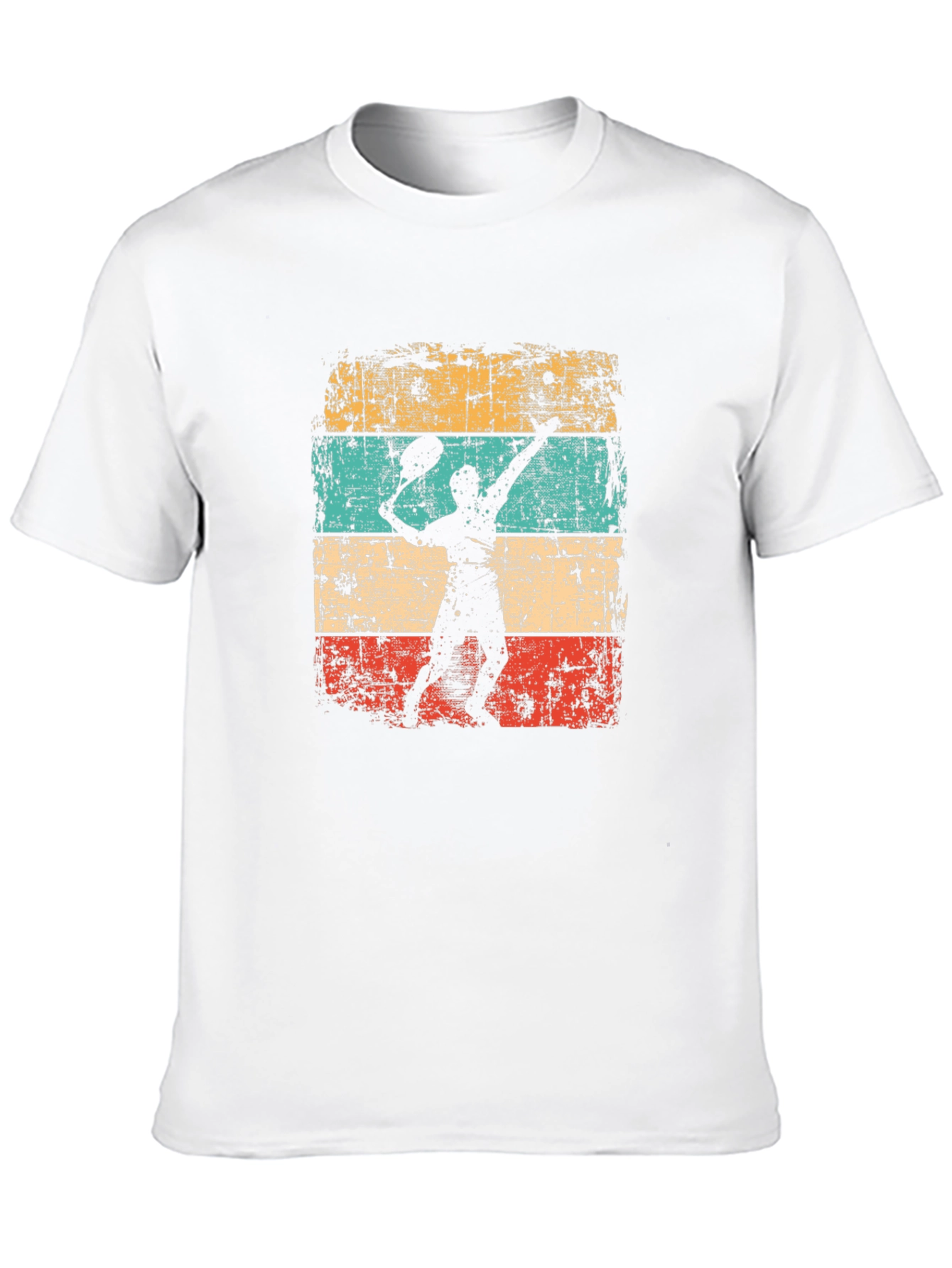 Retro Tennis Player Graphic Black T-Shirt