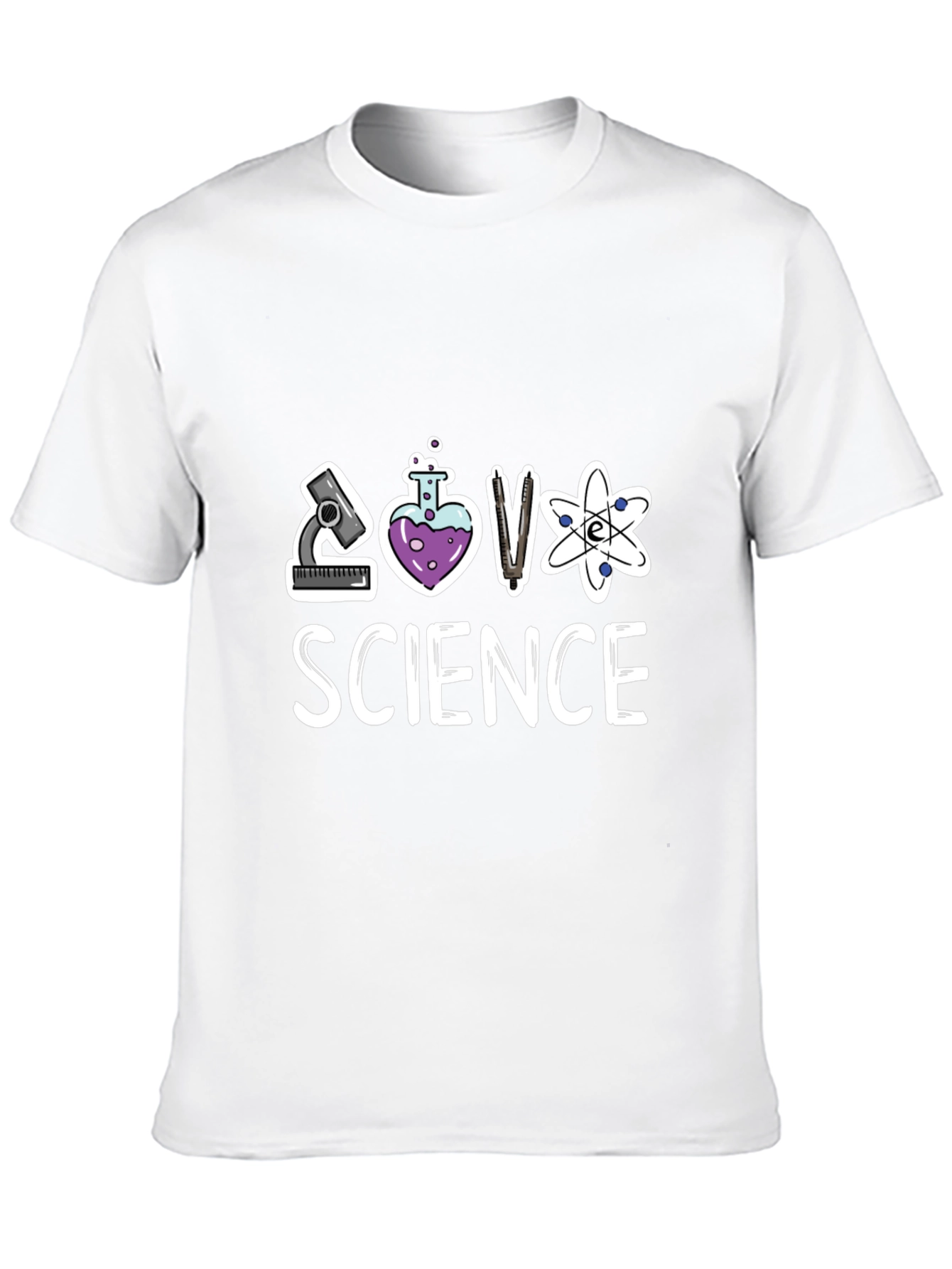 Science T-Shirt - Microscope Beaker Atoms