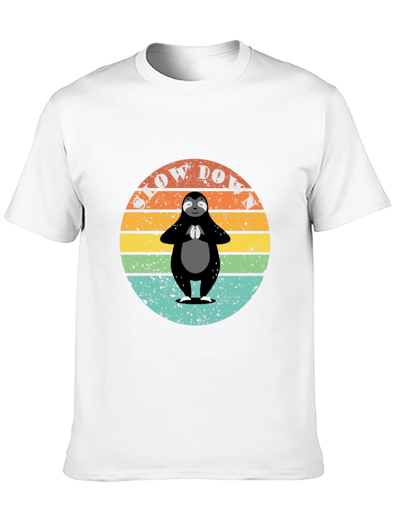 Retro Sloth Yoga T-Shirt - Slow Down