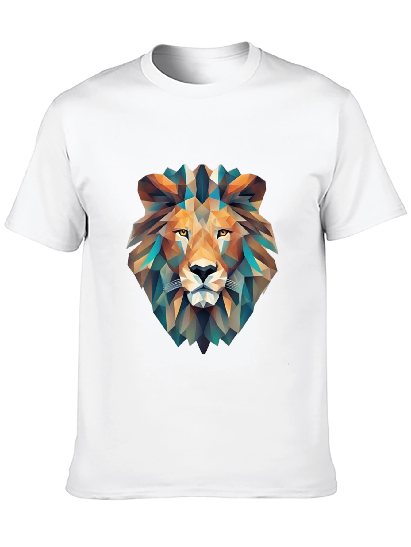 Geometric Lion Graphic T-Shirt - Black