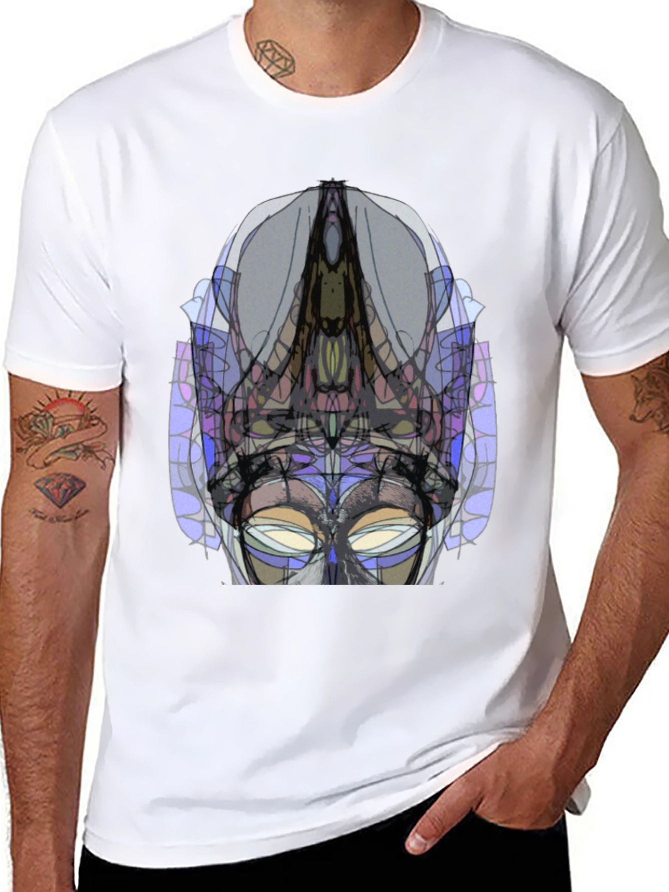 Abstract Geometric Graphic Tee - Modern Art Shirt