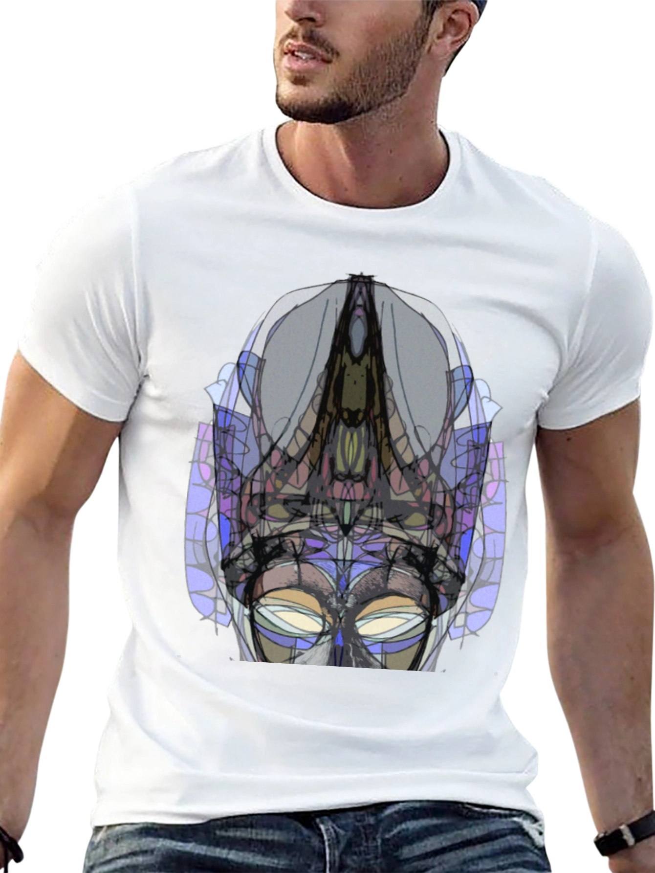 Abstract Geometric Graphic Tee - Modern Art Shirt