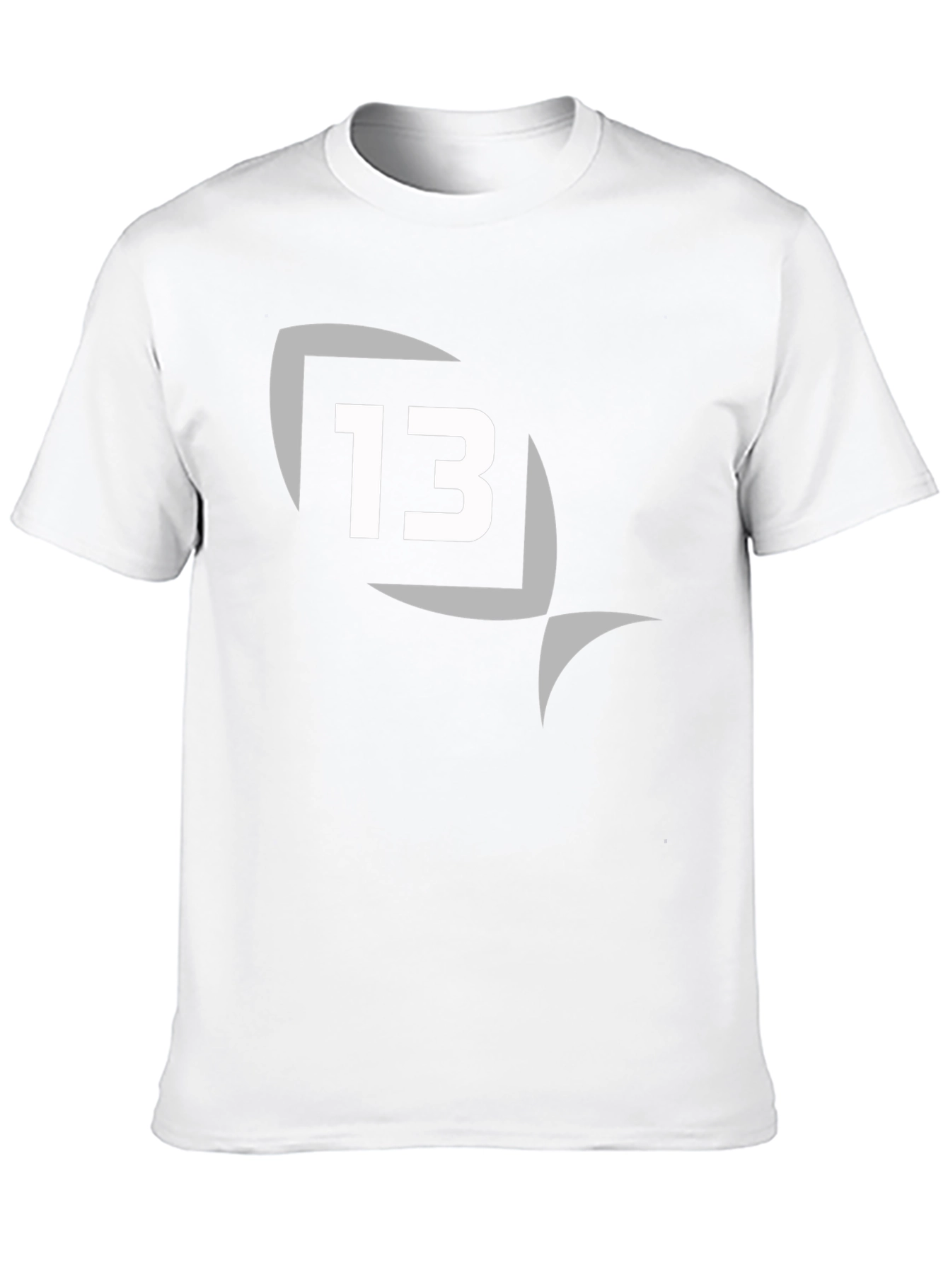 Mens Black T-Shirt with Number 13 Graphic Tee