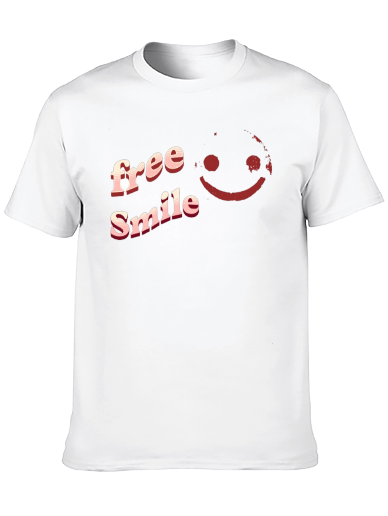 Free Smile Graphic T-Shirt Casual Black Tee