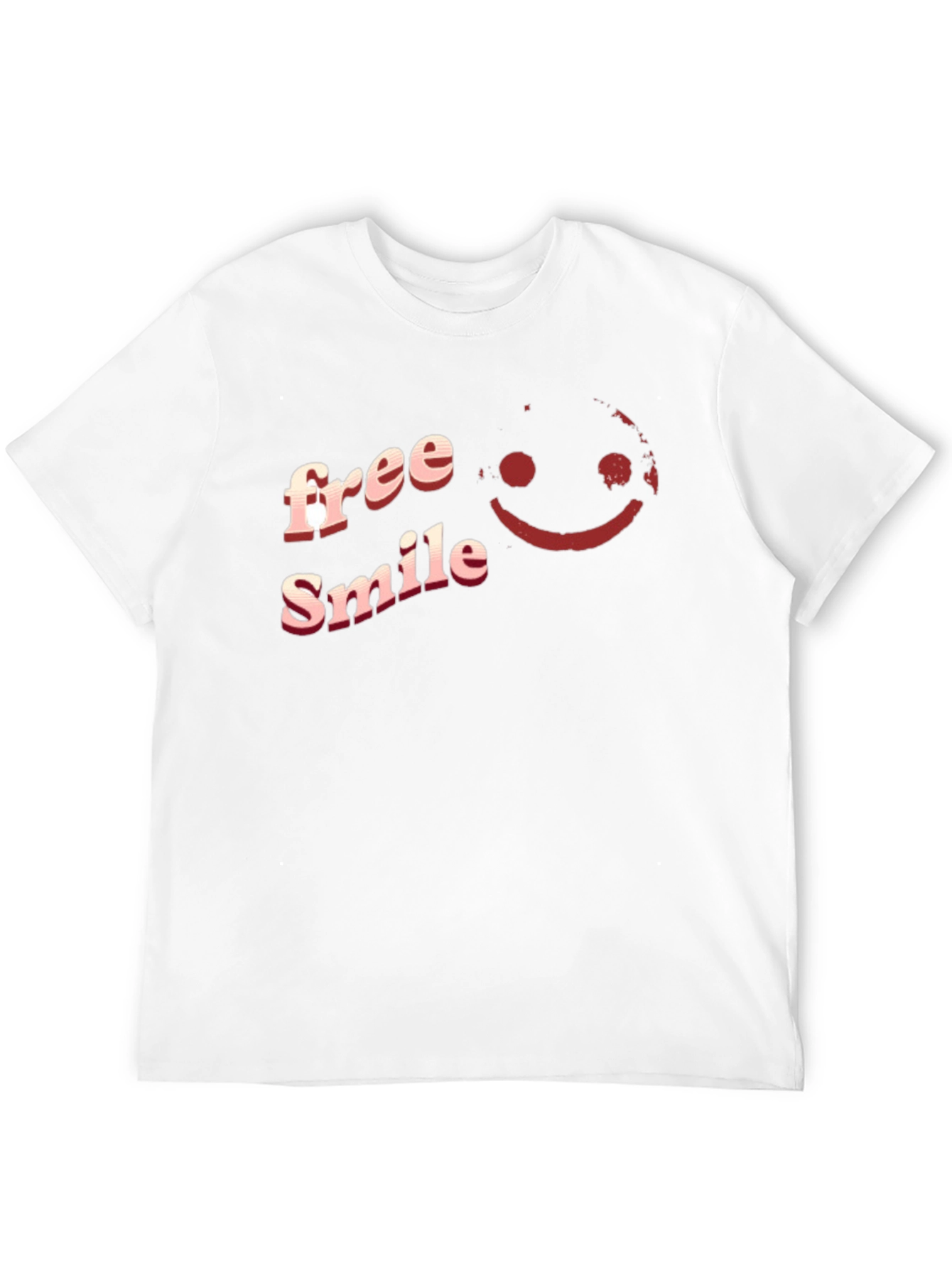 Free Smile Graphic T-Shirt Casual Black Tee