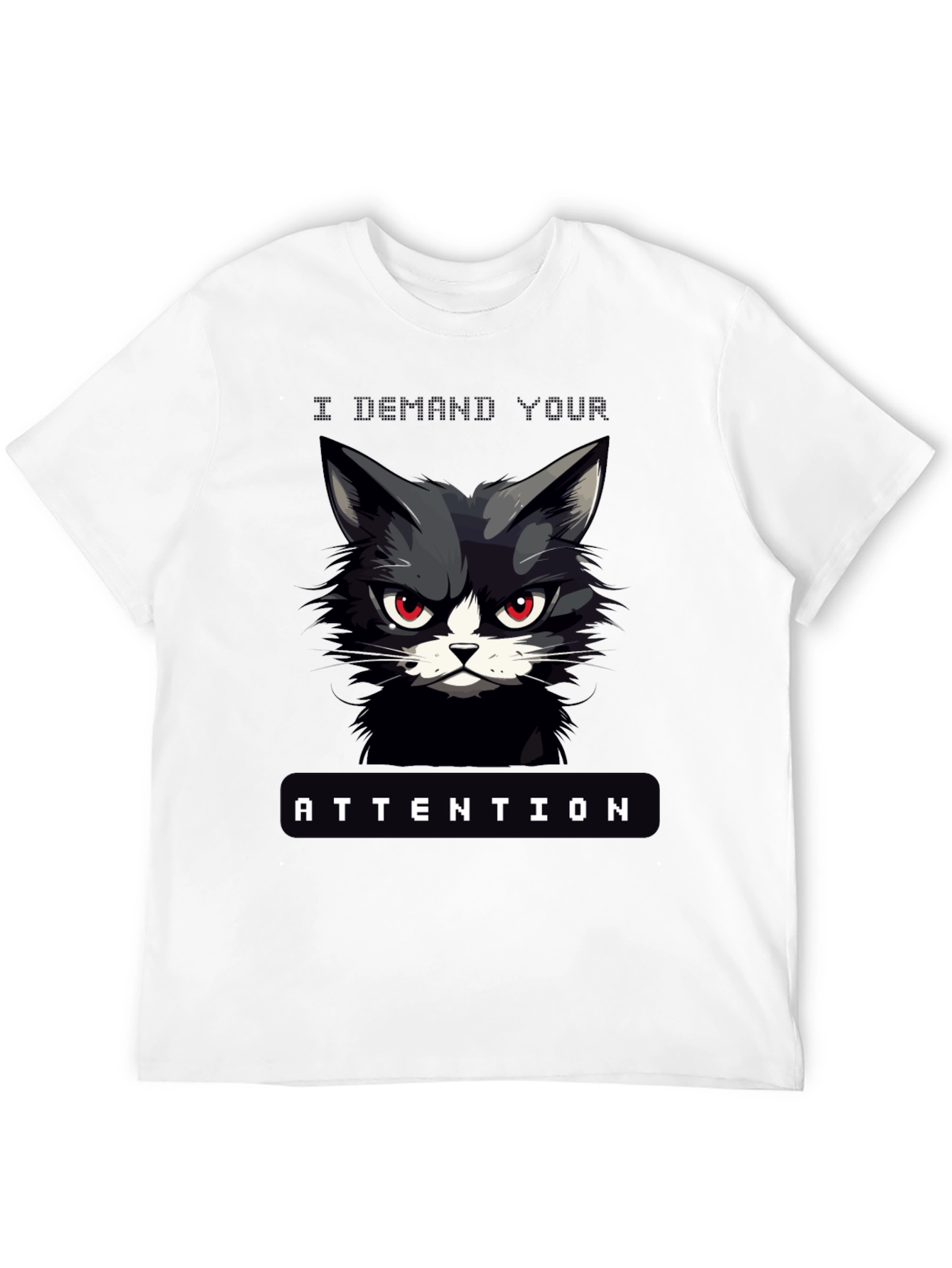 Demanding Cat Attention Graphic T-Shirt