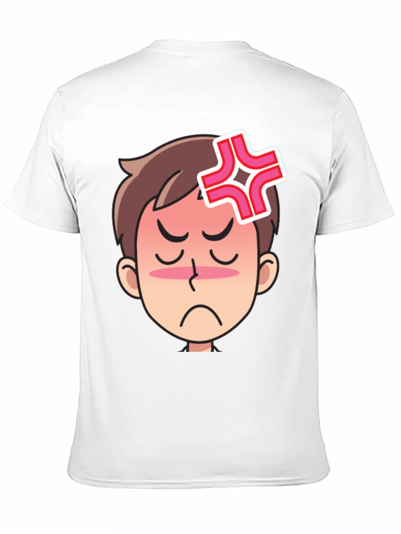 Angry Cartoon Face Black T-Shirt