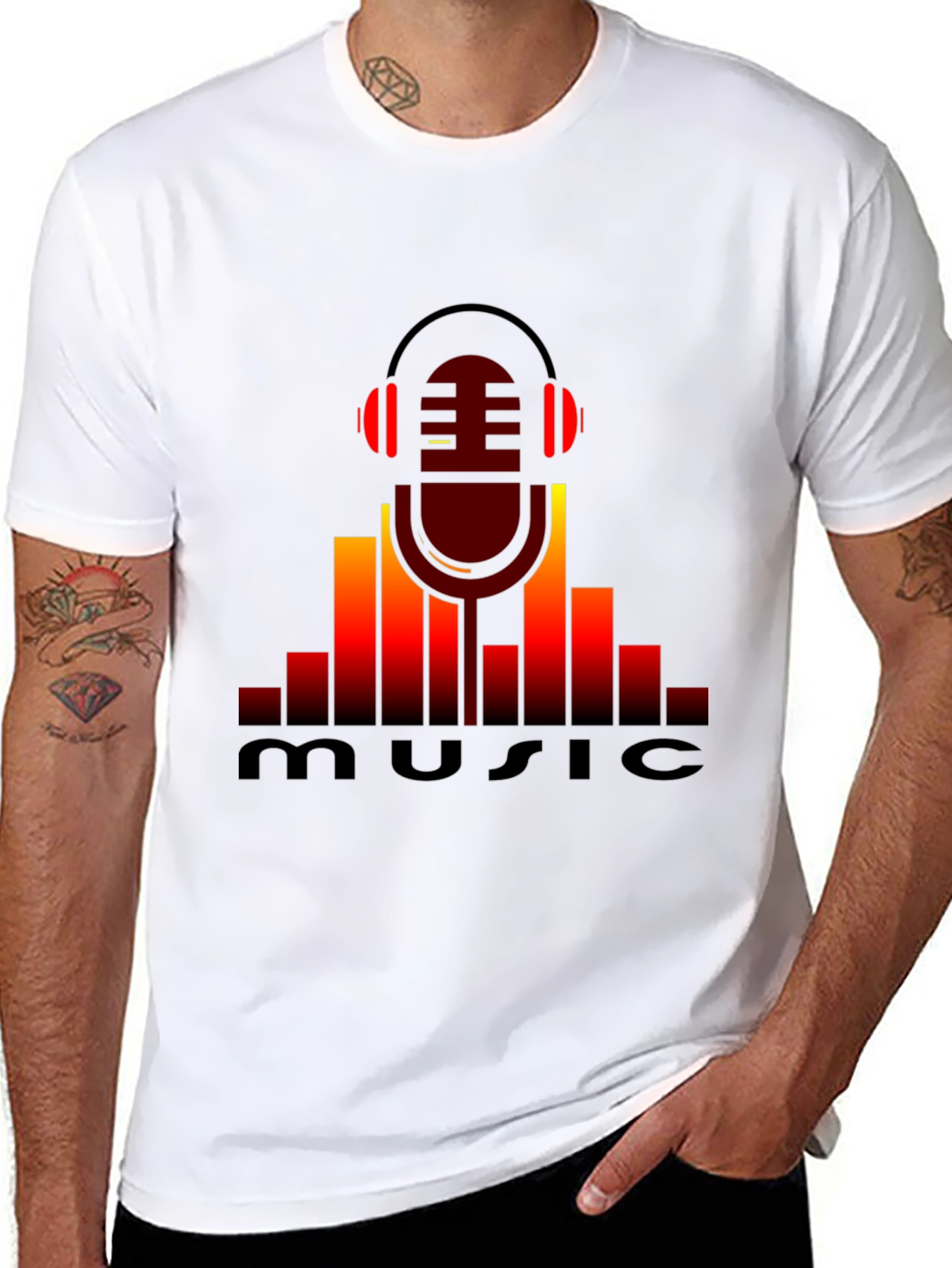 Music Lovers Black Graphic T-Shirt