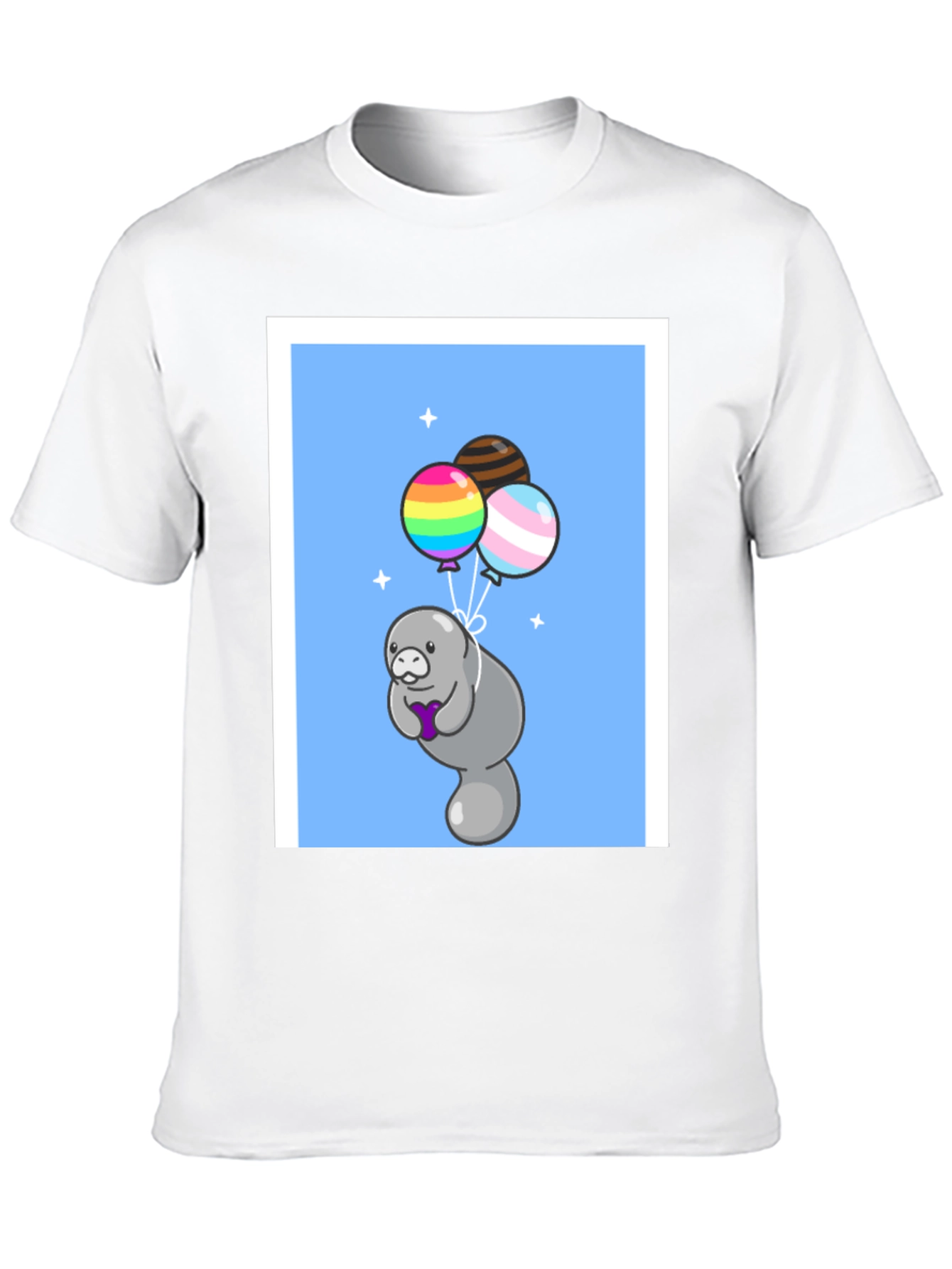 Manatee with Balloons Graphic T-Shirt