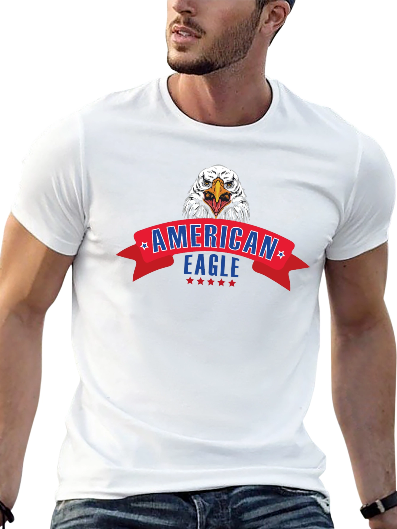 American Eagle Graphic Print Black T-Shirt