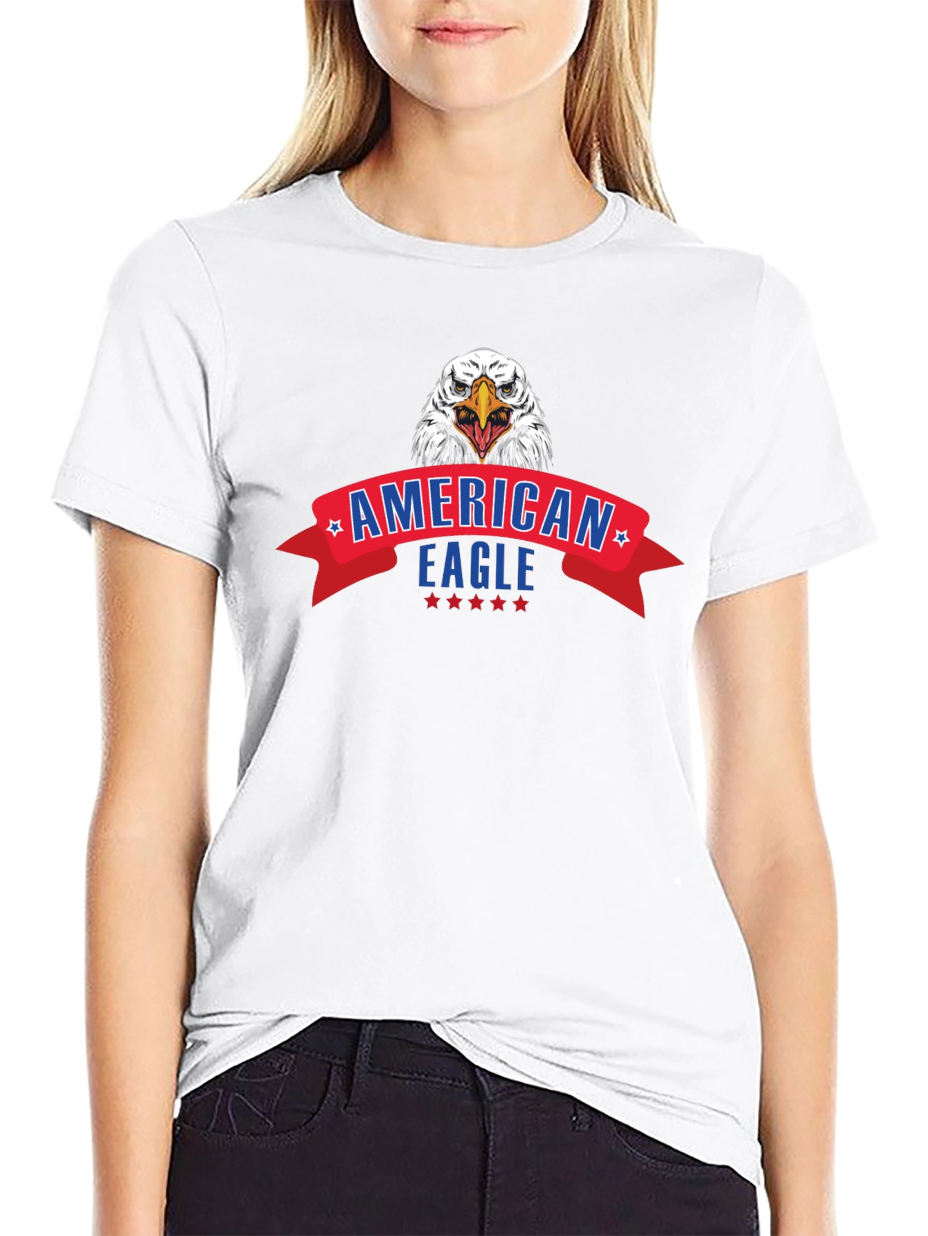 American Eagle Graphic Print Black T-Shirt