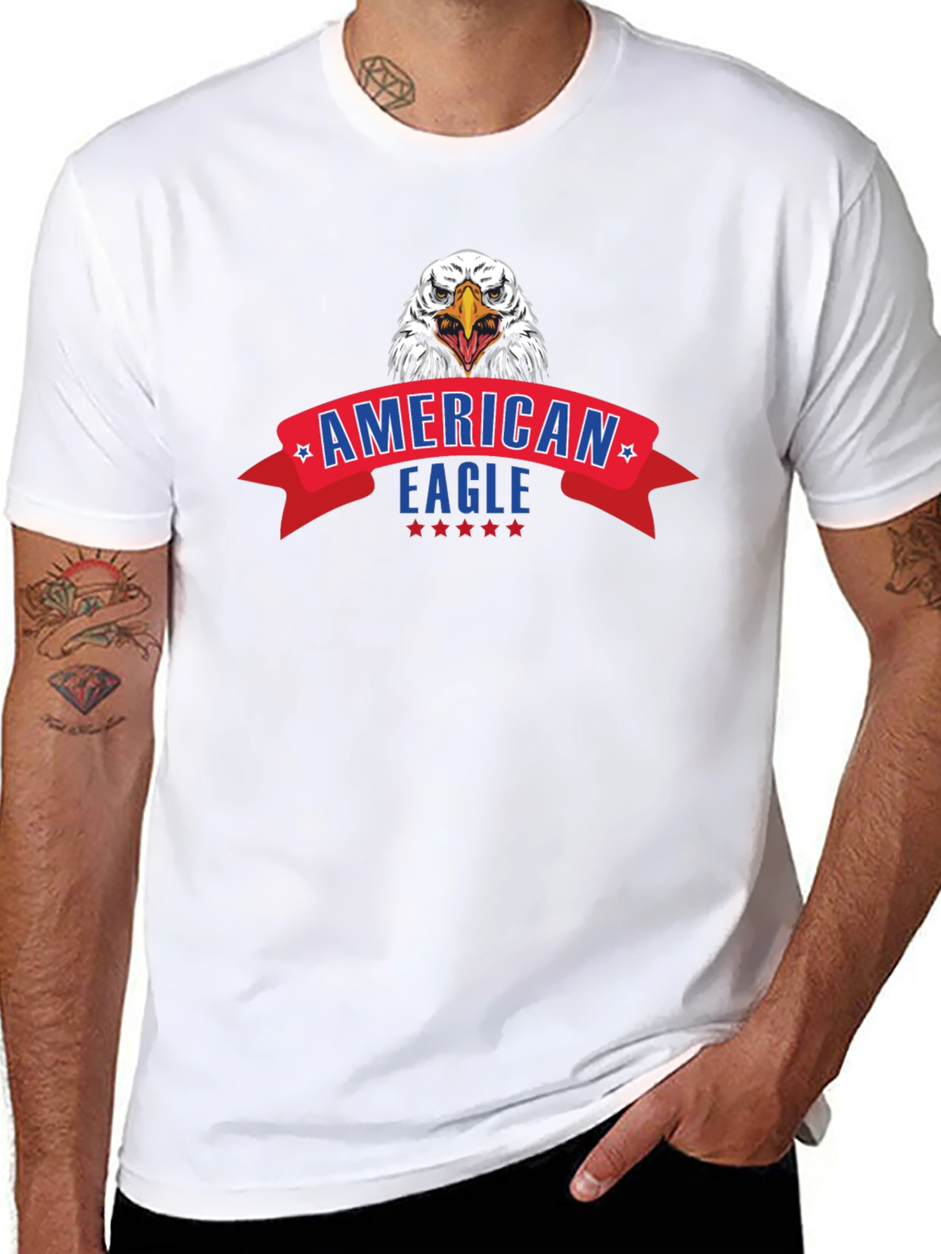 American Eagle Graphic Print Black T-Shirt