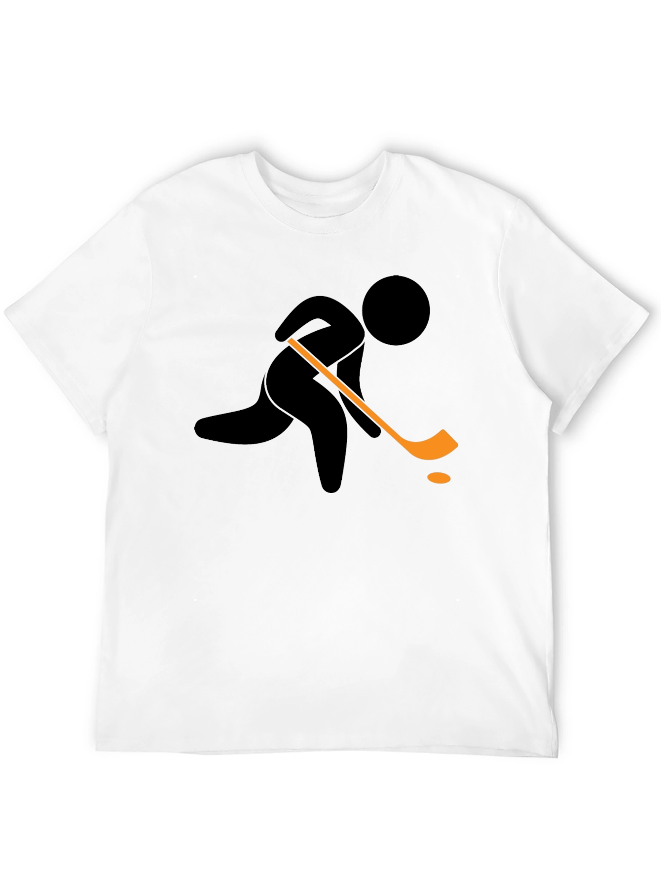 Hockey Player Graphic T-Shirt - Black Cotton Tee