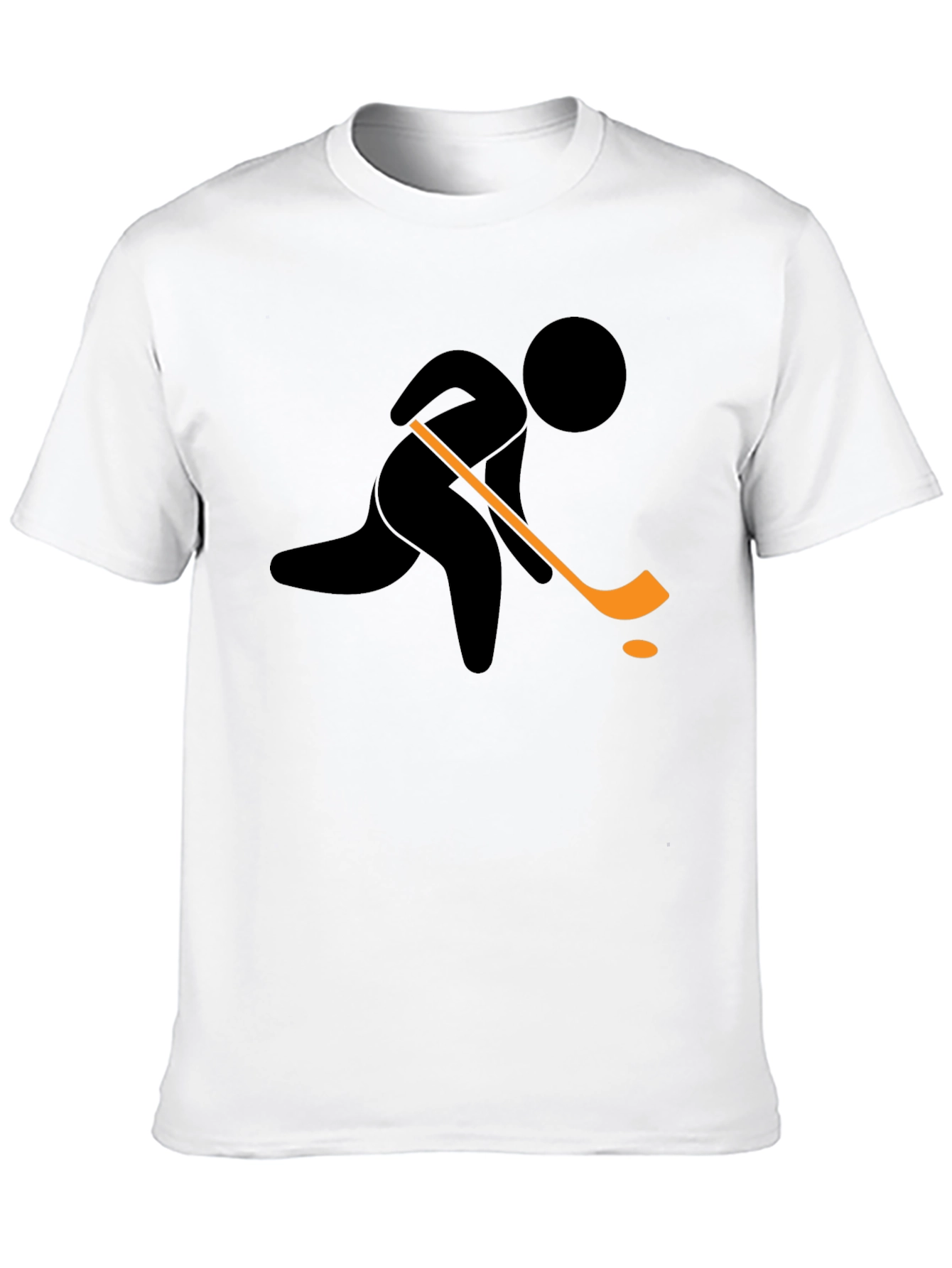 Hockey Player Graphic T-Shirt - Black Cotton Tee