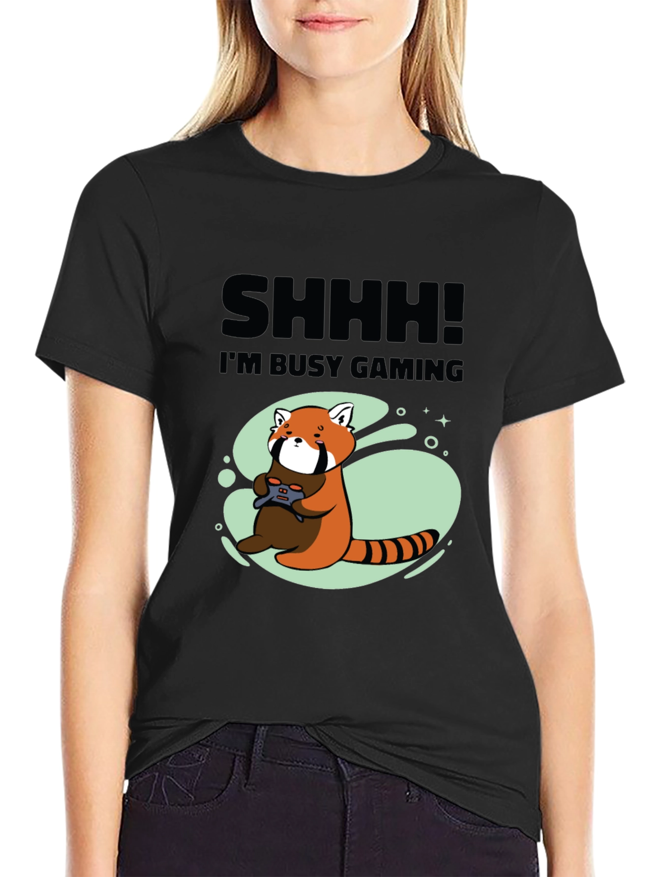 Gamer Red Panda Graphic T-Shirt