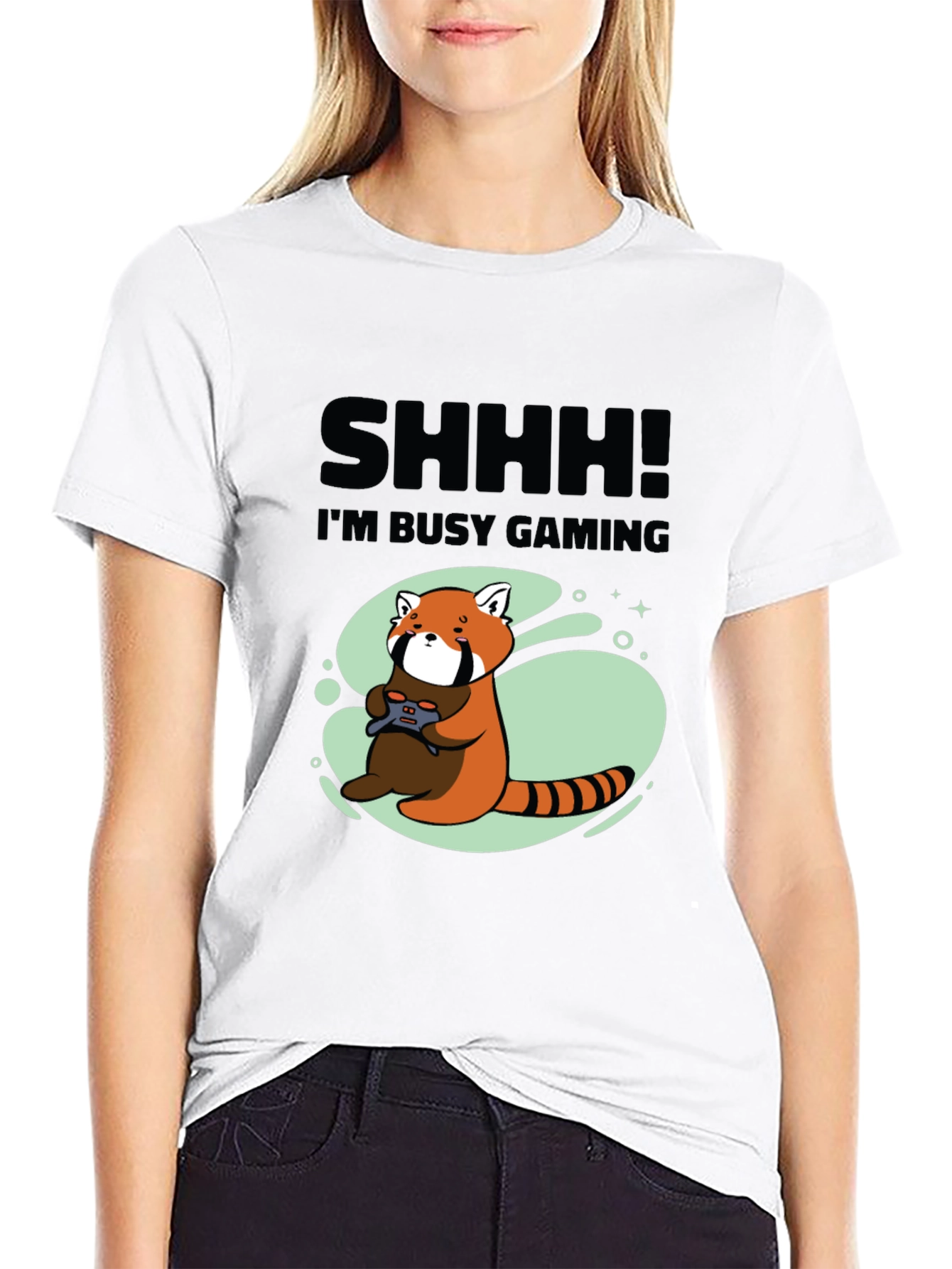 Gamer Red Panda Graphic T-Shirt