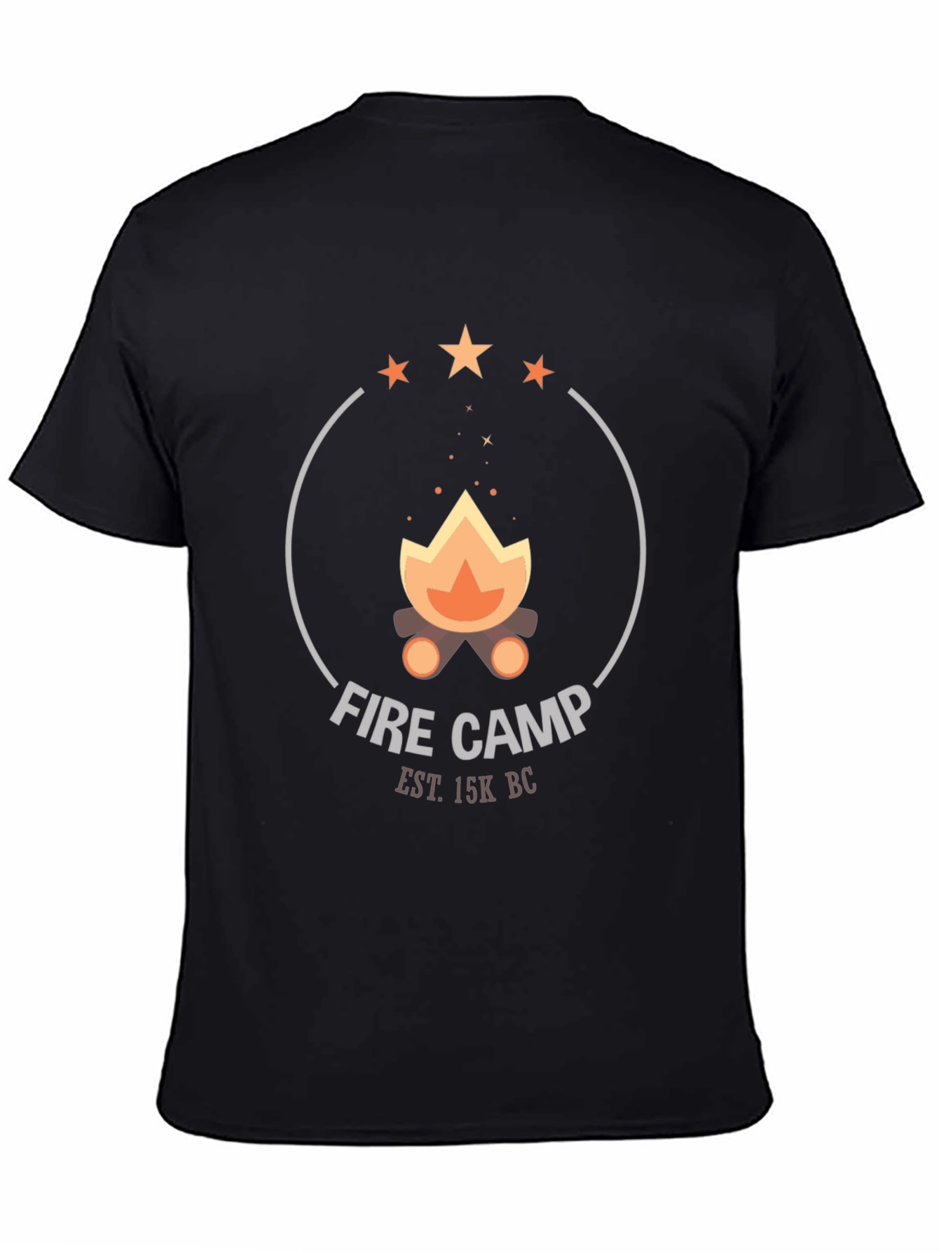 Fire Camp Graphic Tee - Black Cotton T-Shirt