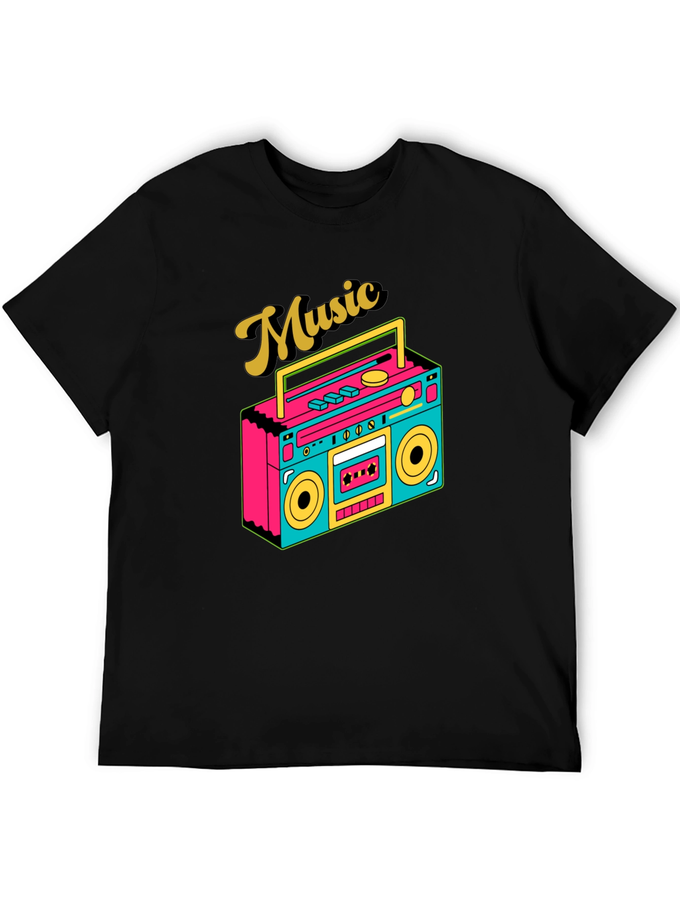 Retro Music Lover T-Shirt Boombox Graphic Tee