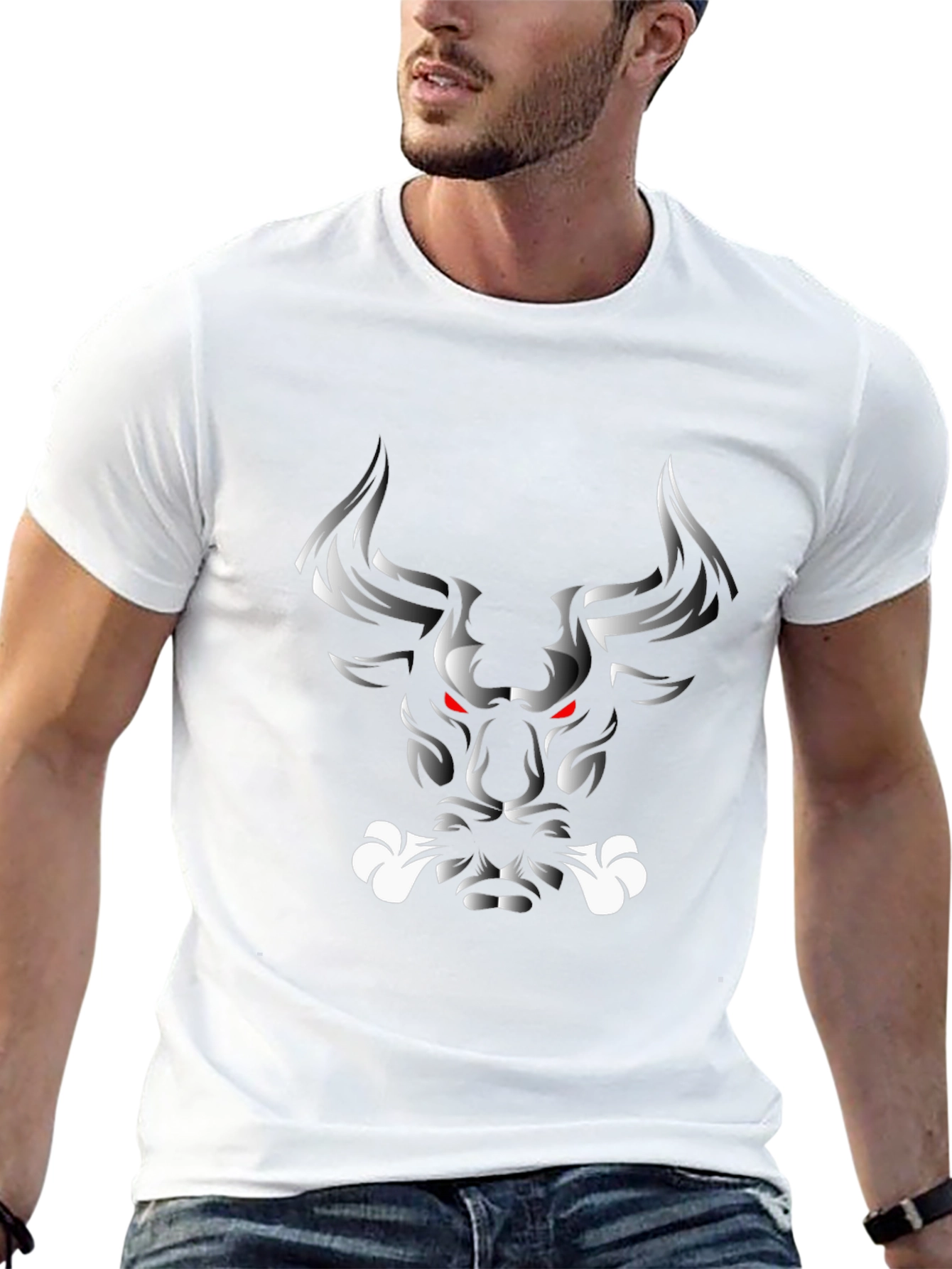 Mens Graphic Tee - Bull Design