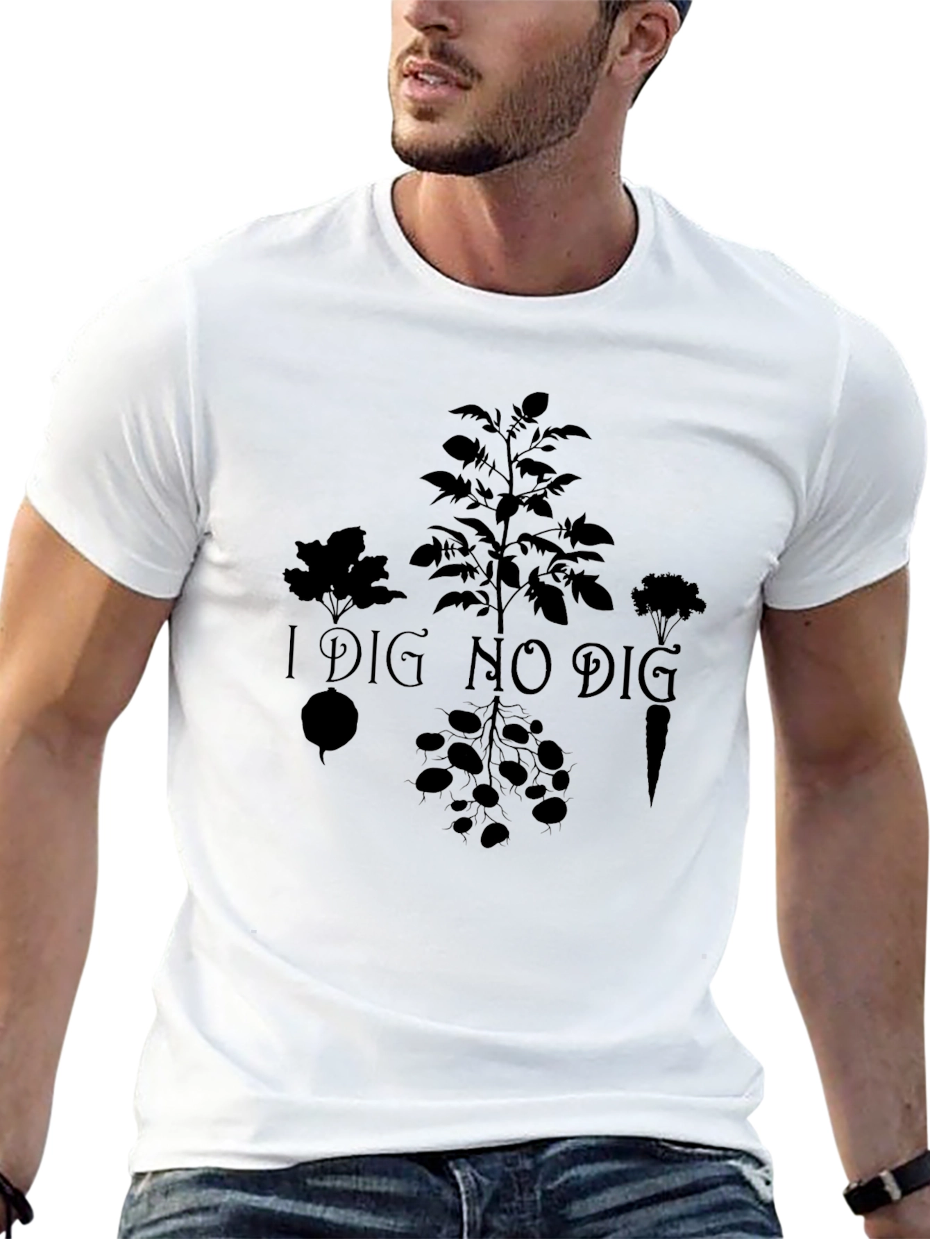 I Dig No Dig Gardening T-Shirt - Black