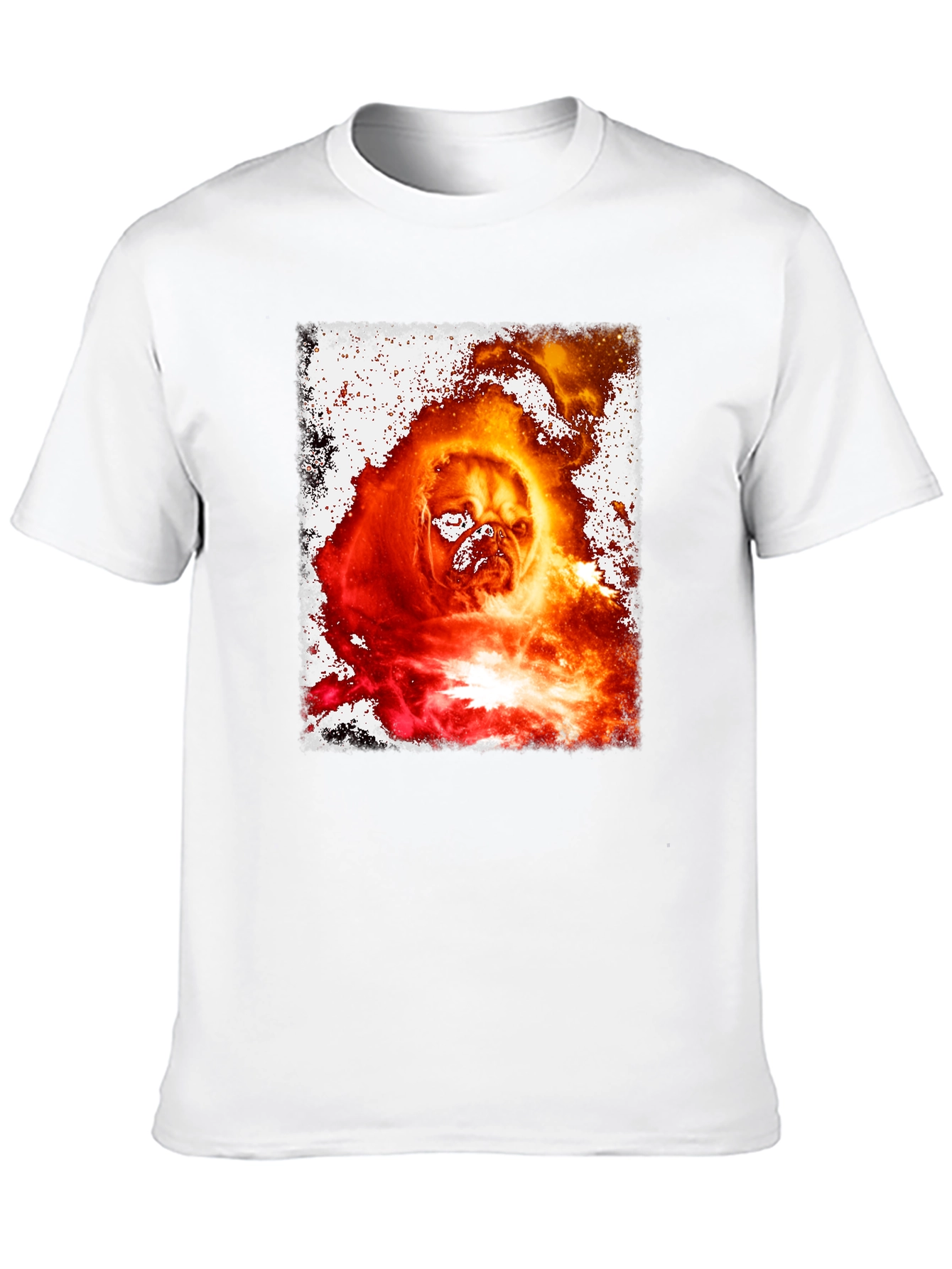 Fiery Pug Graphic Tee - Unique Dog Lover Shirt