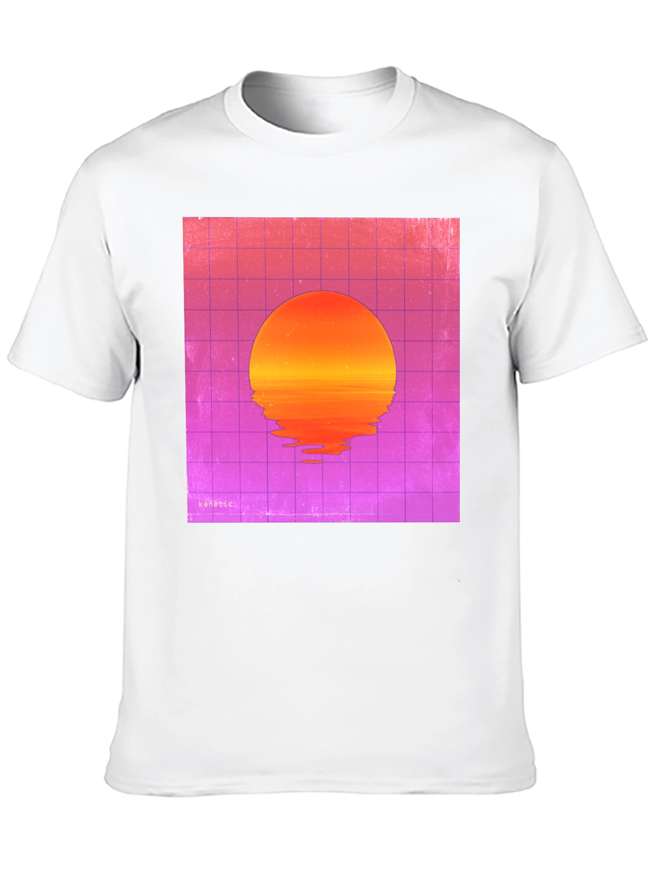 Retro Sunset Graphic Tee - Black Cotton Blend