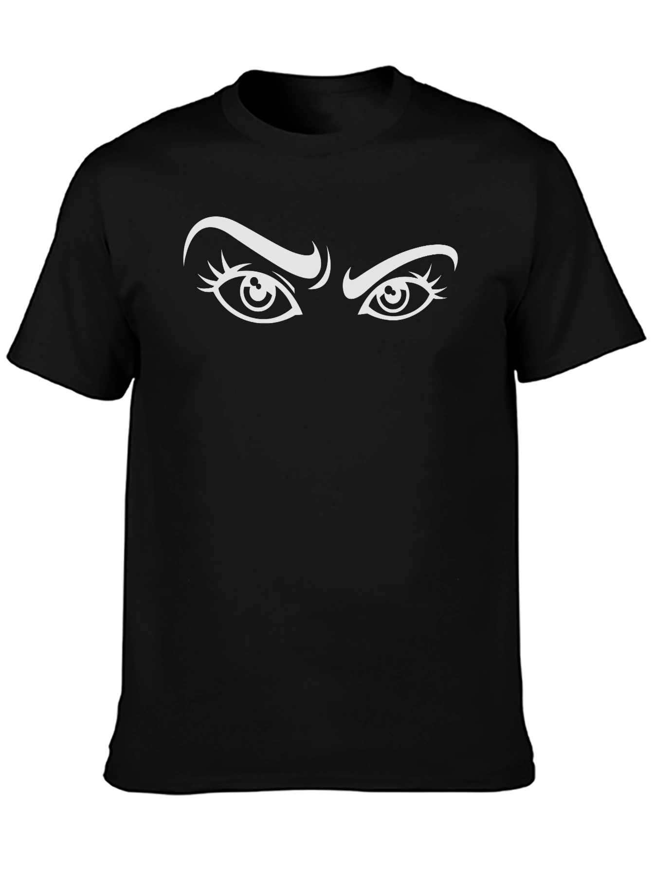 Intense Gaze Graphic Tee - Black Cotton Blend Shirt
