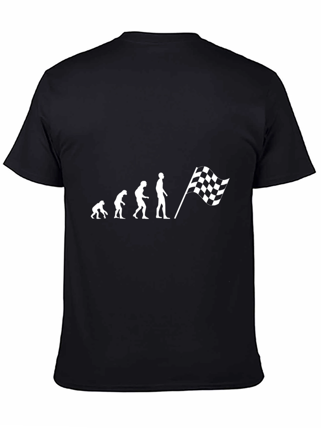 Evolution Racing Flag Graphic Tee - Black Cotton Blend