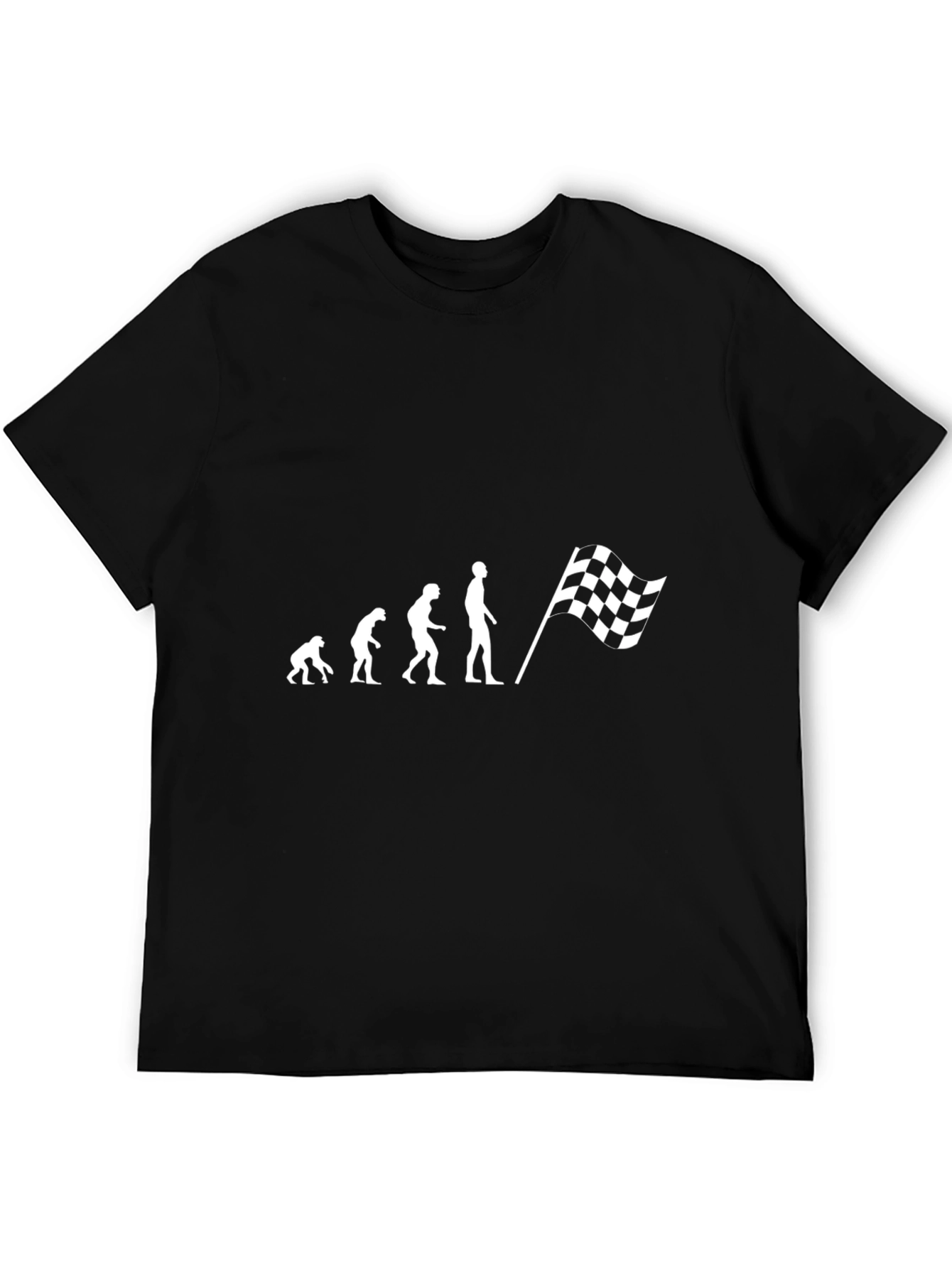 Evolution Racing Flag Graphic Tee - Black Cotton Blend