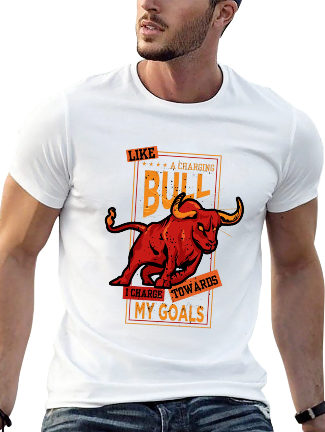 Charging Bull Graphic Tee - Motivational T-Shirt