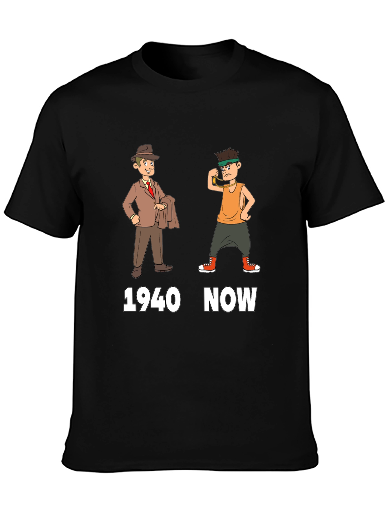 1940s vs Now Graphic T-Shirt