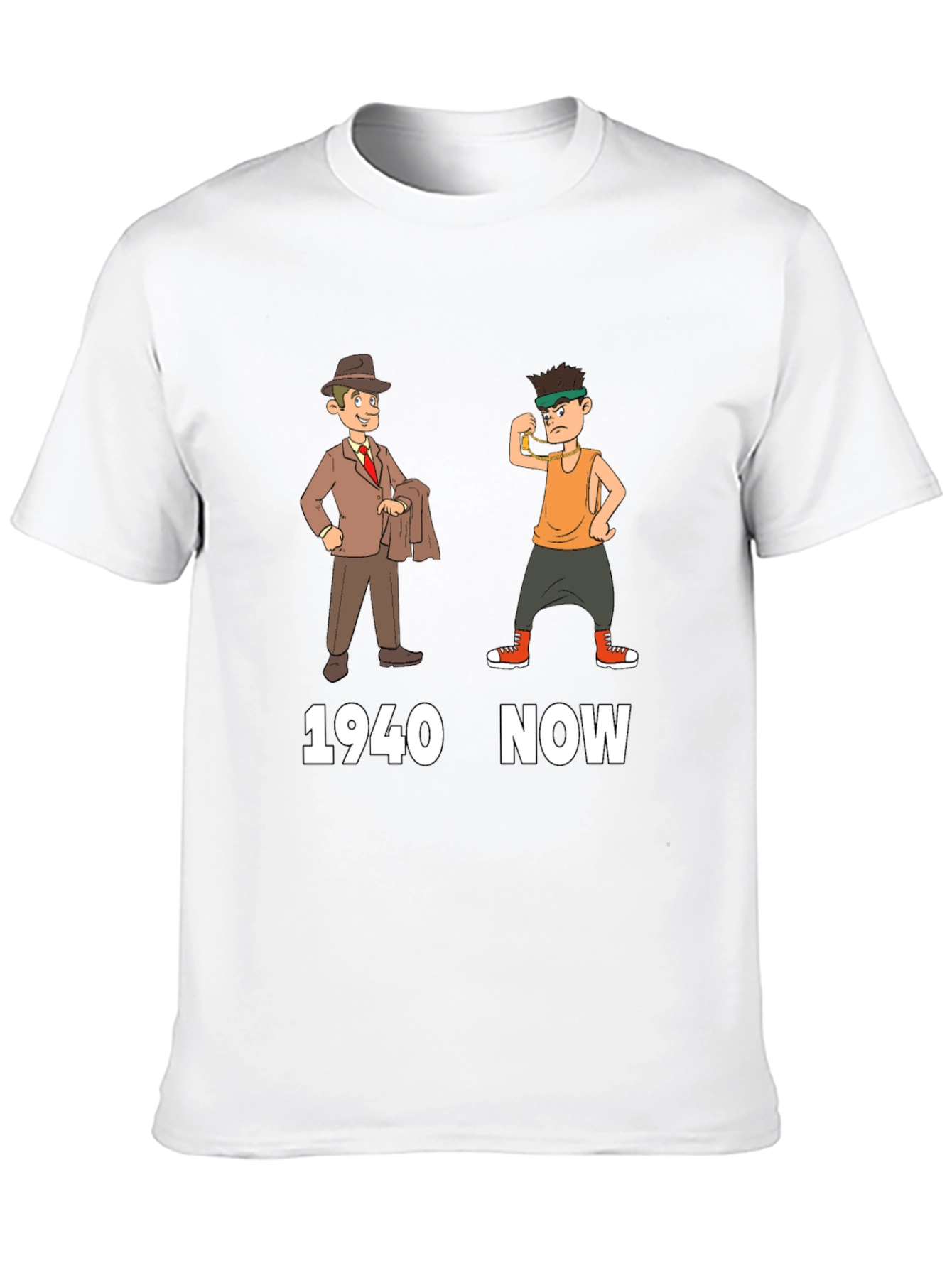 1940s vs Now Graphic T-Shirt