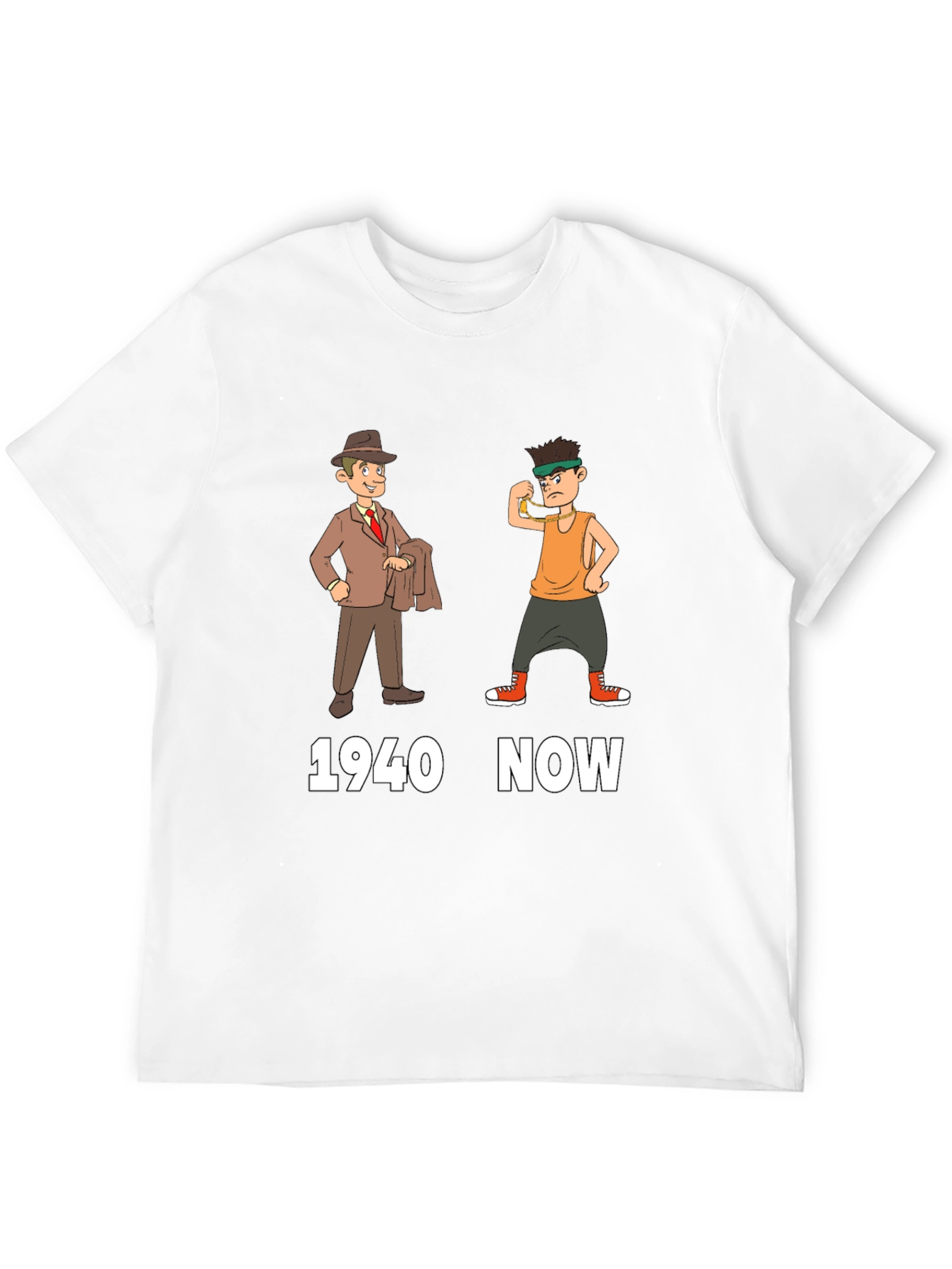 1940s vs Now Graphic T-Shirt