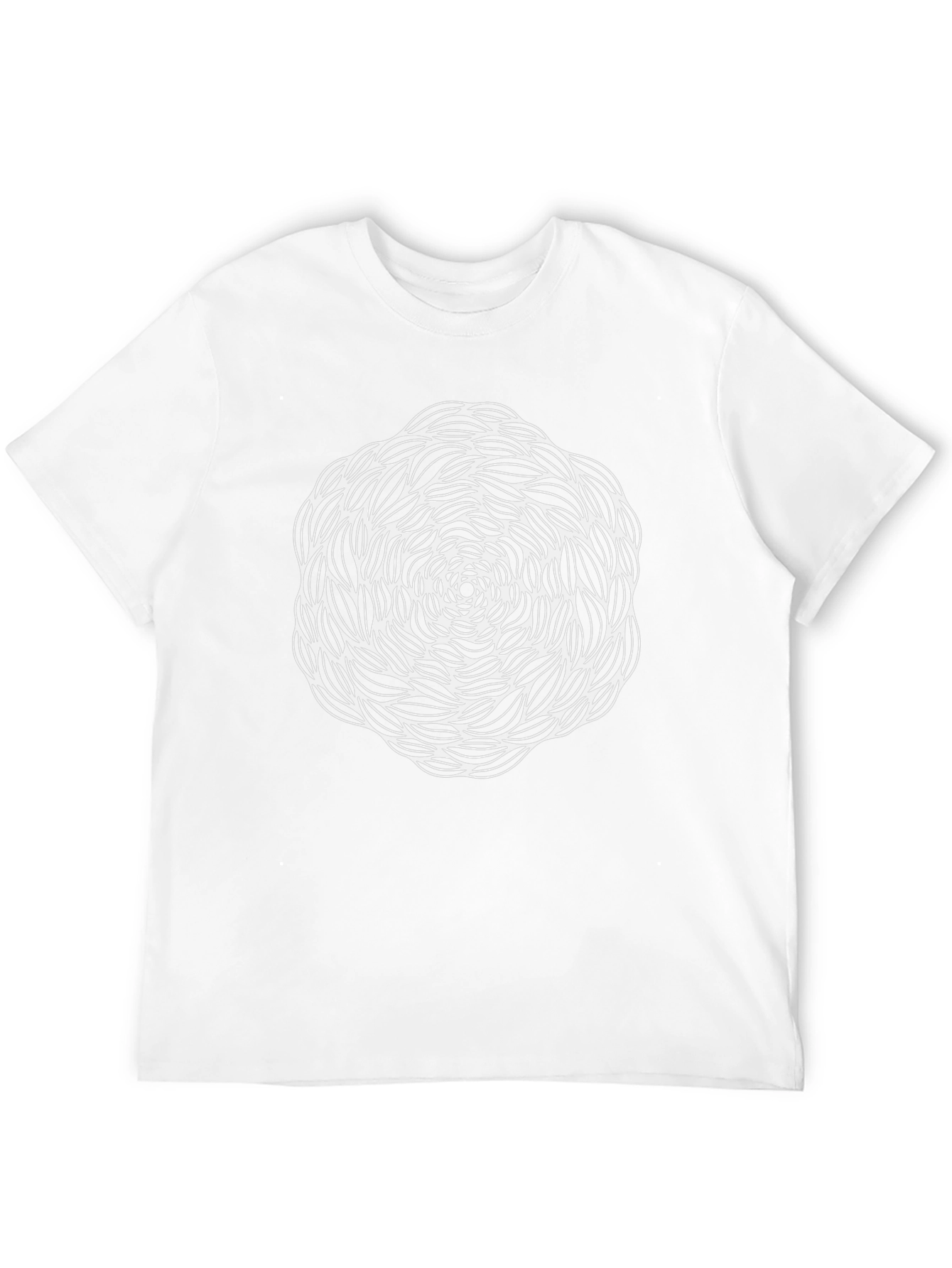 Abstract White Pattern on Black T-Shirt