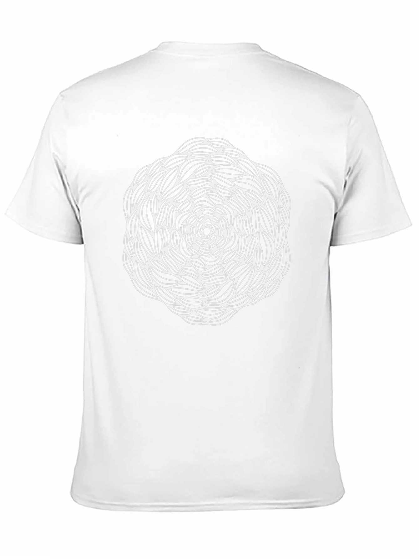 Abstract White Pattern on Black T-Shirt