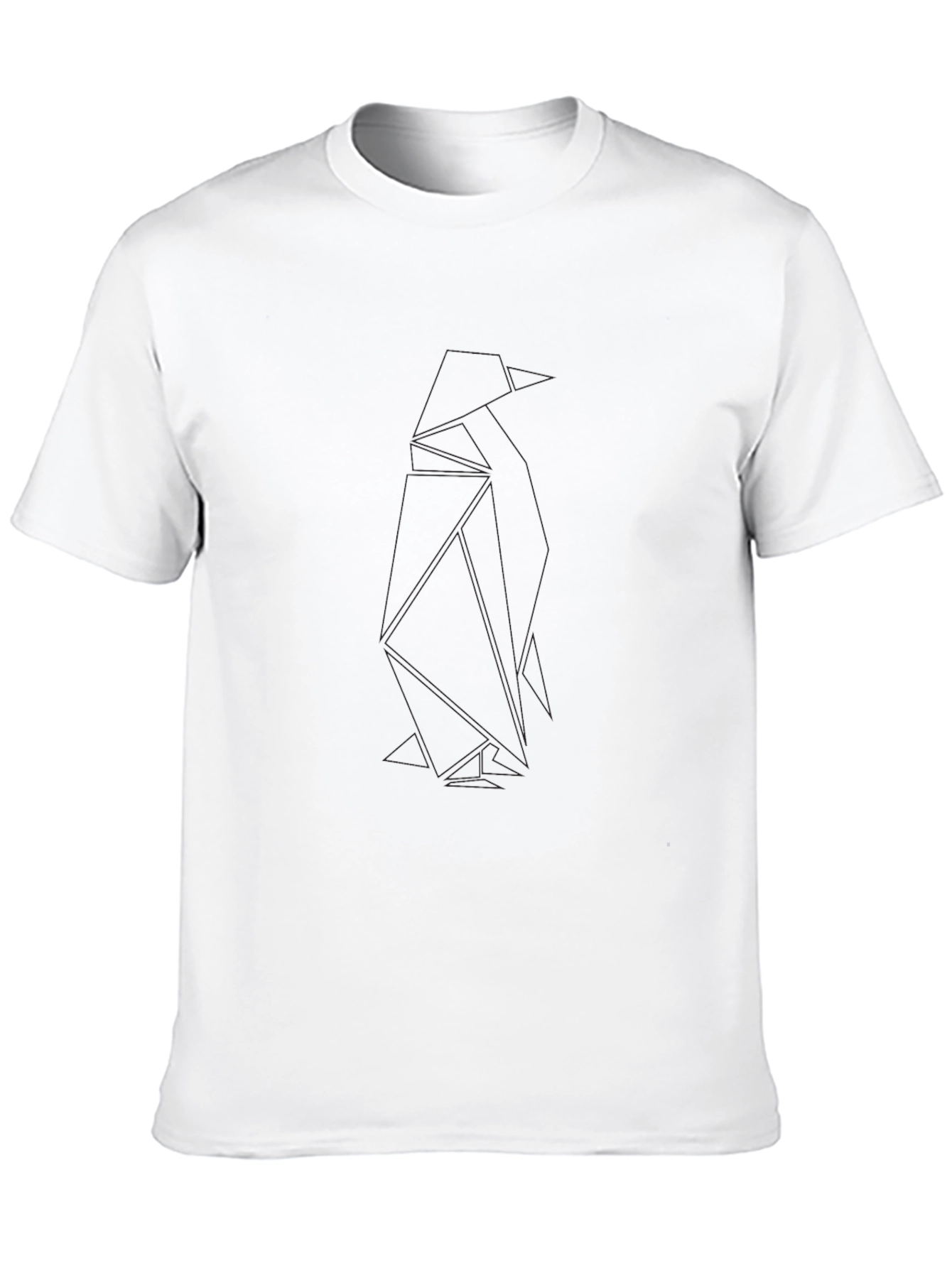 Mens Black Geometric Penguin T-Shirt