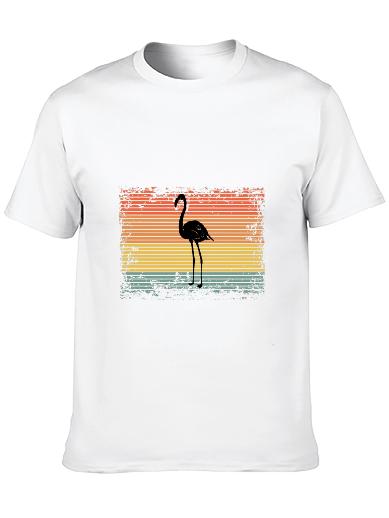 Retro Flamingo Graphic T-Shirt - Black