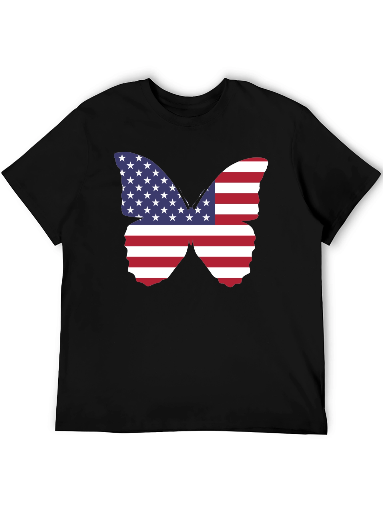 American Flag Butterfly Graphic T-Shirt