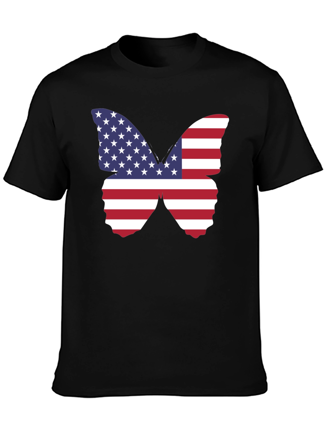American Flag Butterfly Graphic T-Shirt