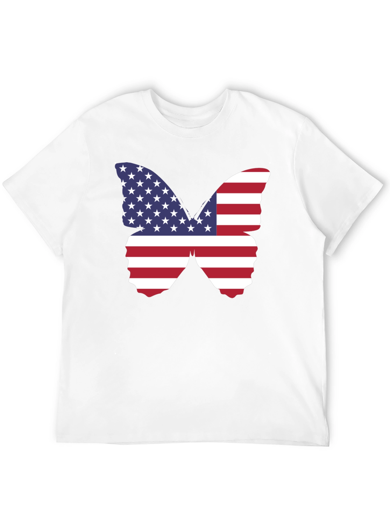 American Flag Butterfly Graphic T-Shirt