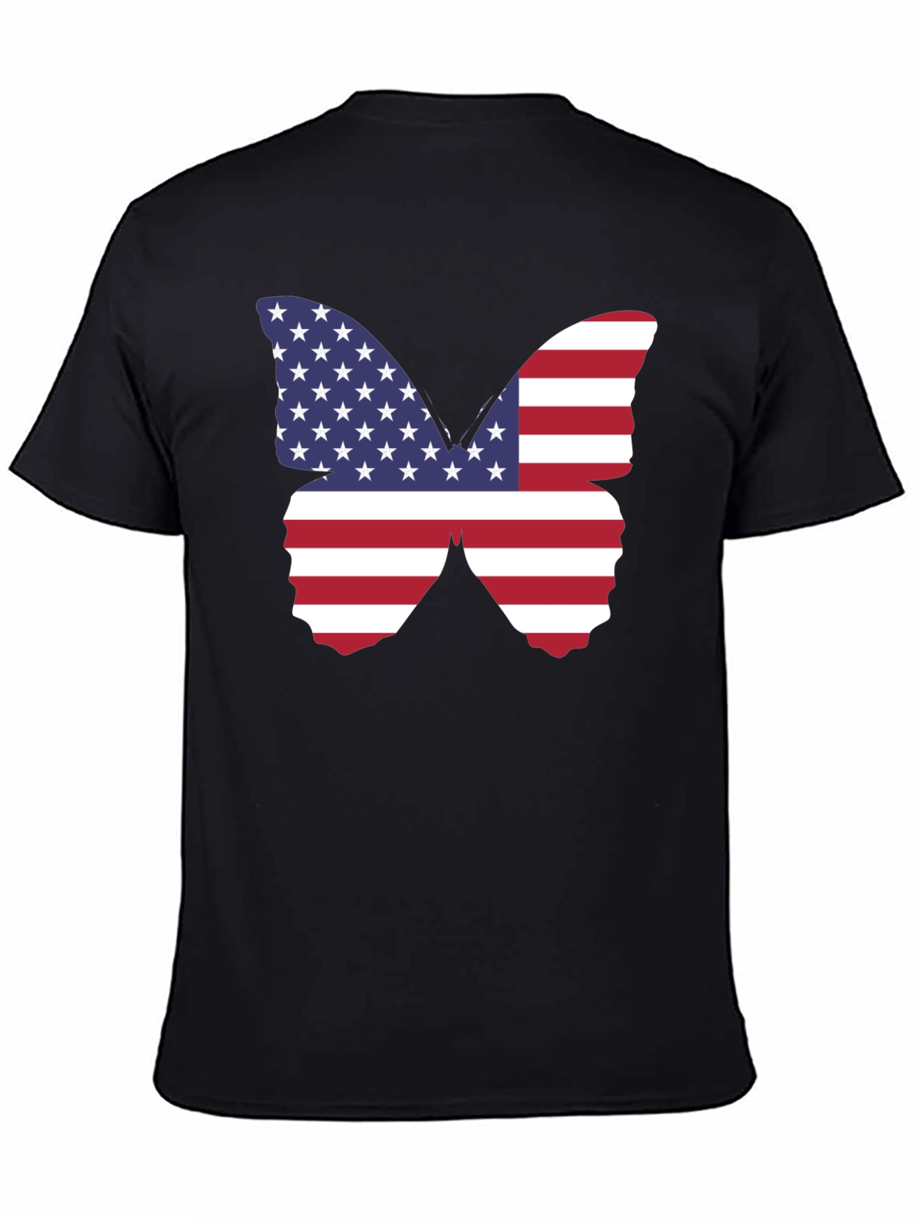 American Flag Butterfly Graphic T-Shirt