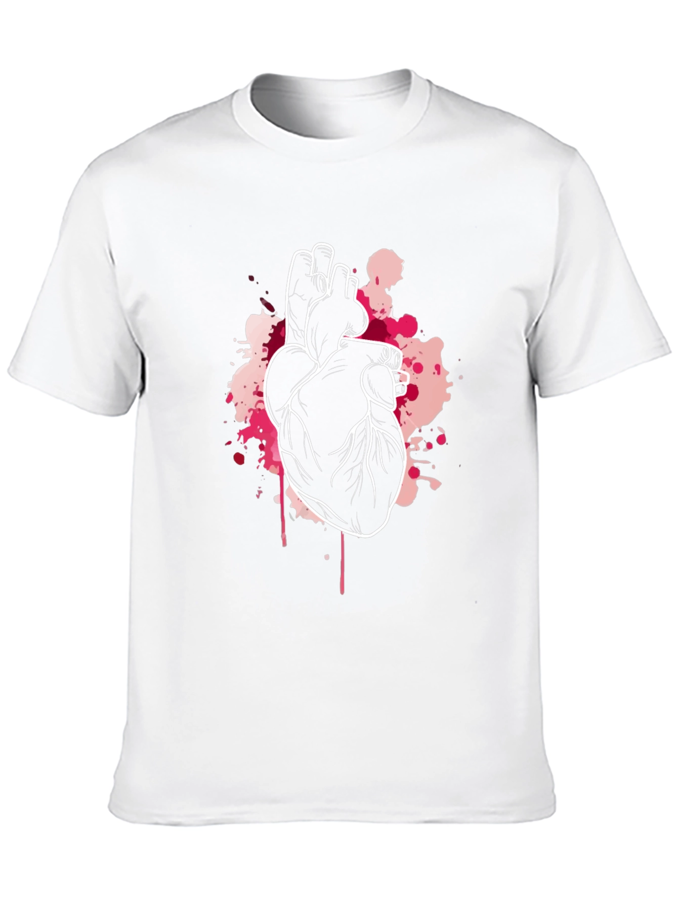 Anatomical Heart Graphic Tee - Black Crew Neck T-Shirt
