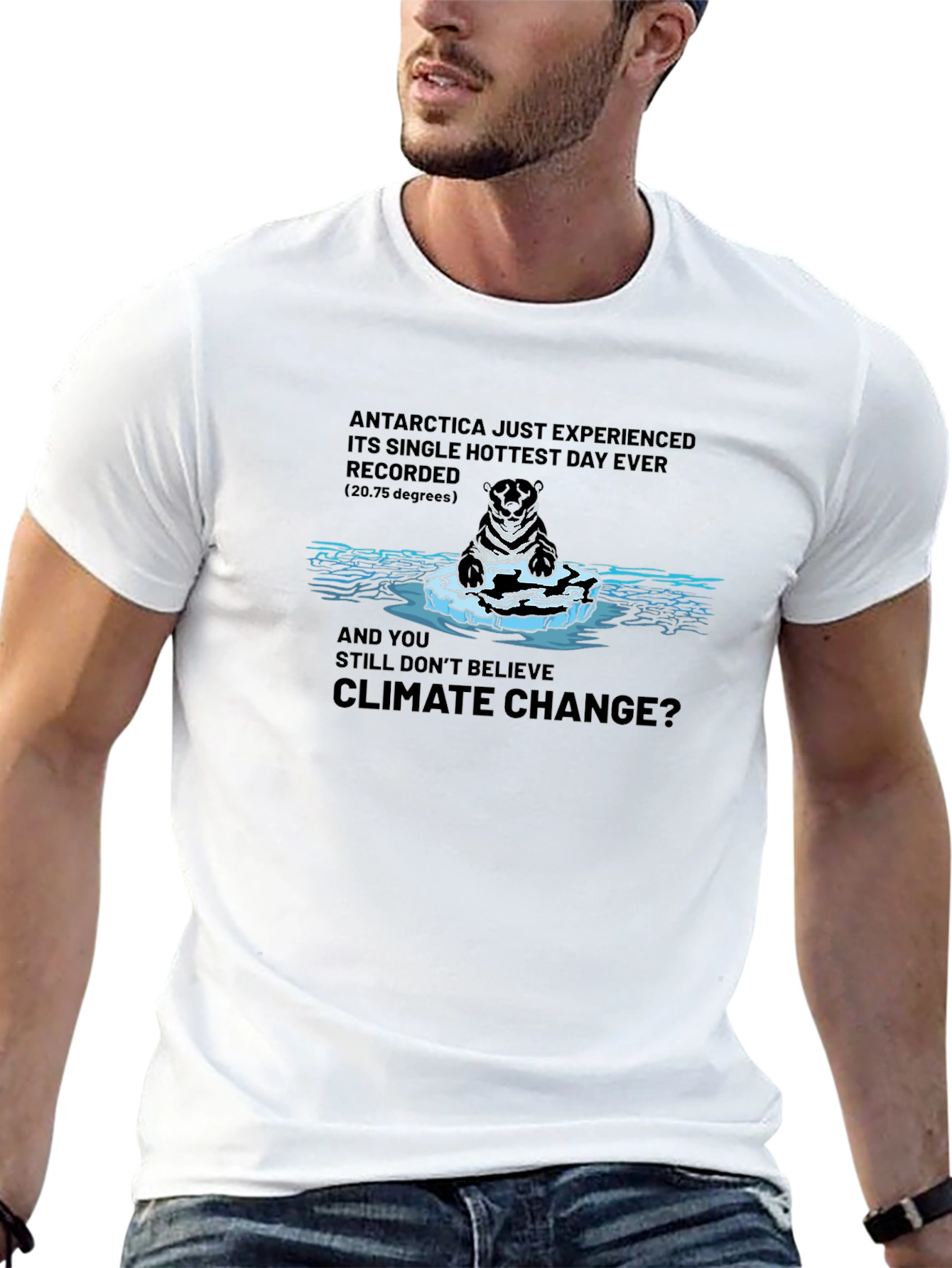 Climate Change Awareness T-Shirt - Polar Bear