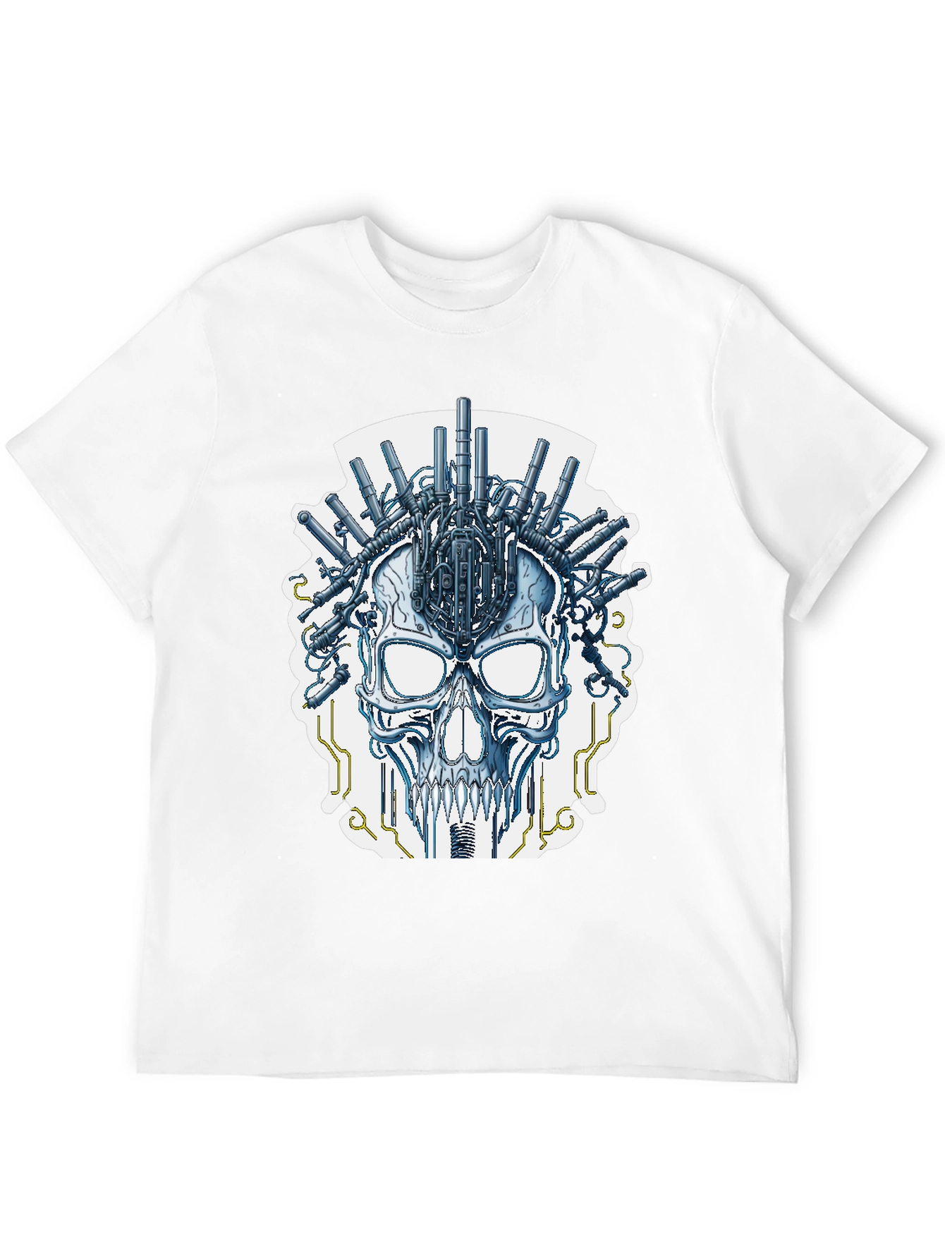 Cyberpunk Skull T-Shirt - Sci-Fi Graphic Tee