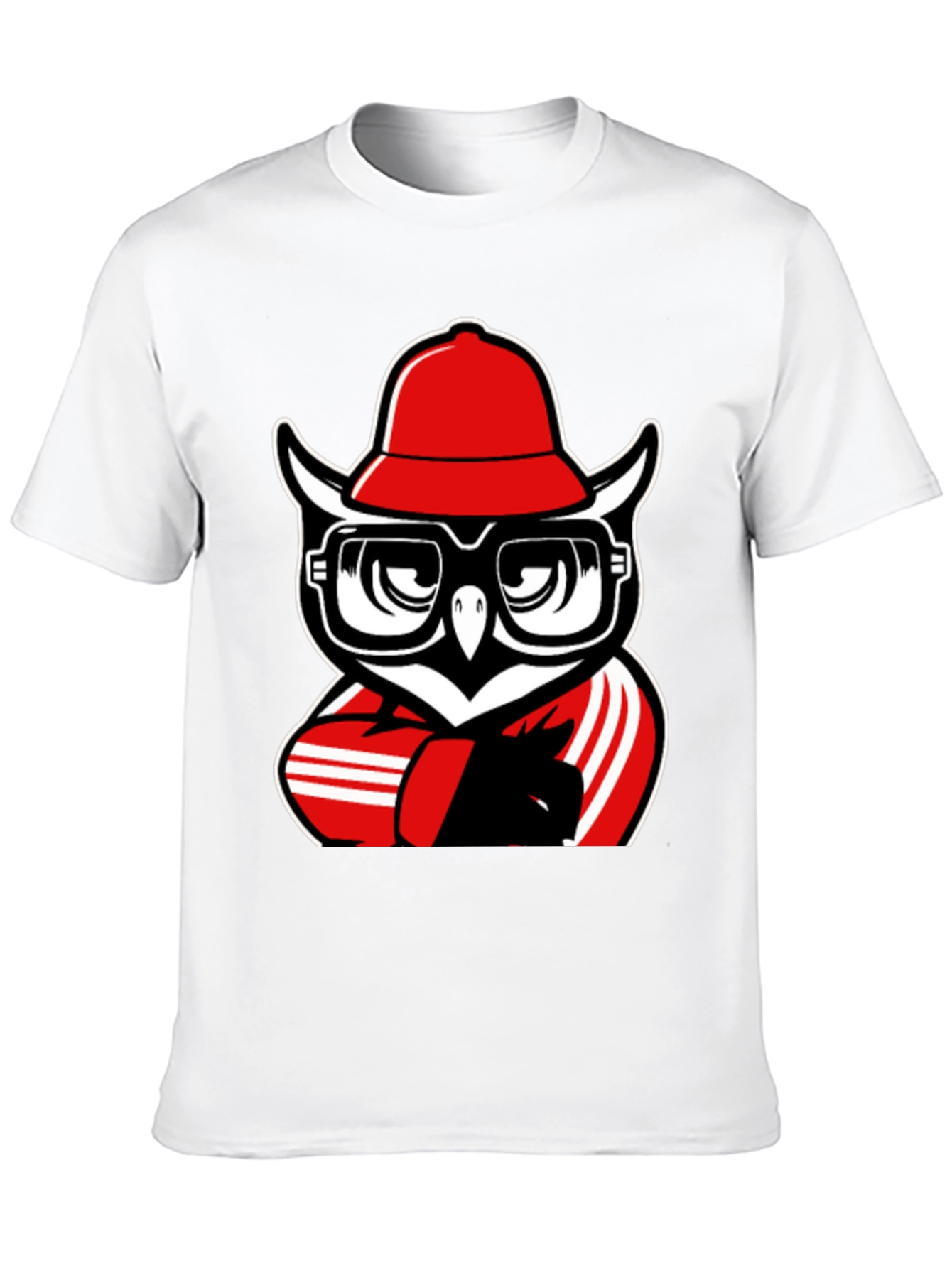 Cool Owl Graphic Tee - Black