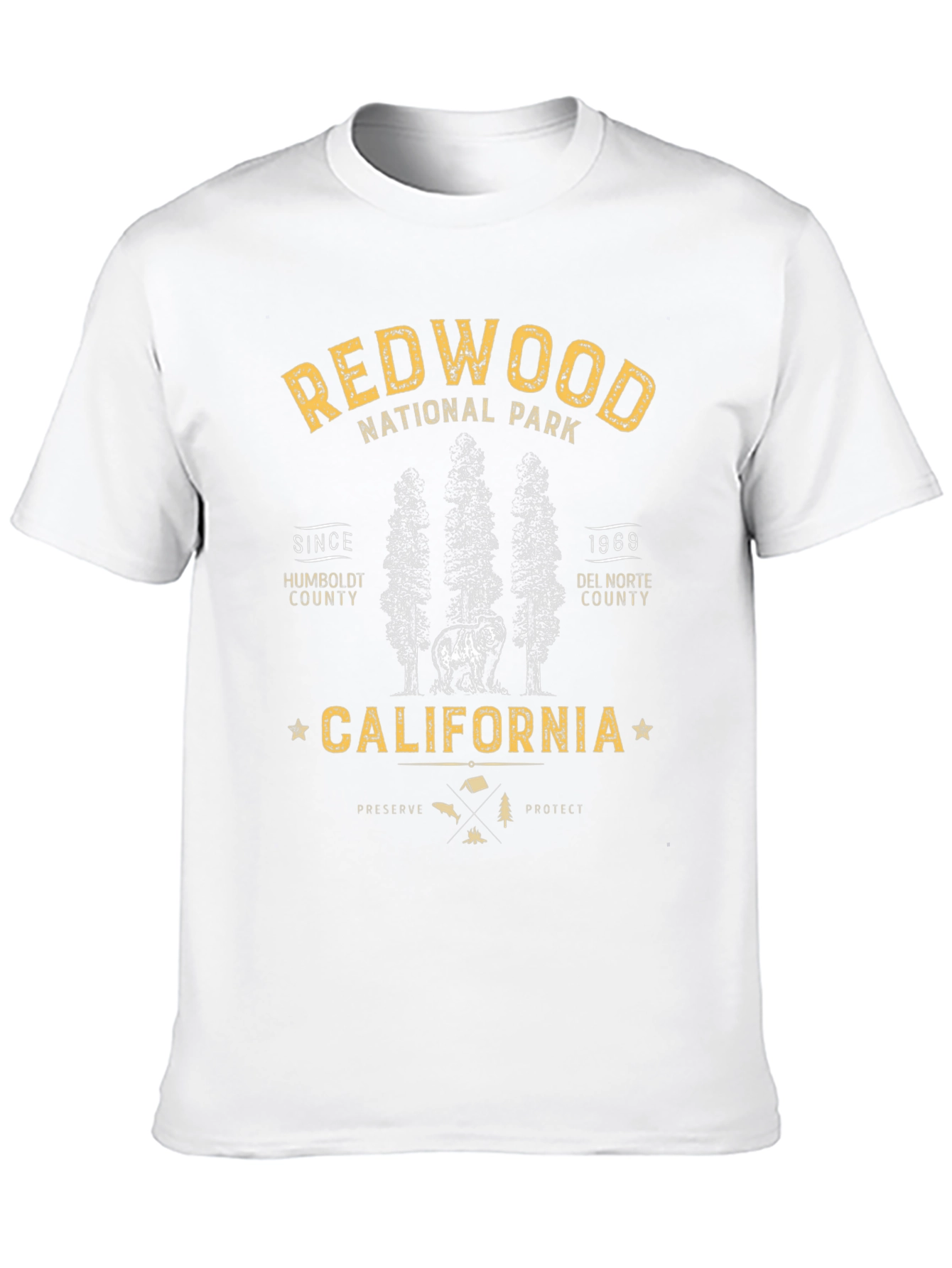 Redwood National Park California Black T-Shirt
