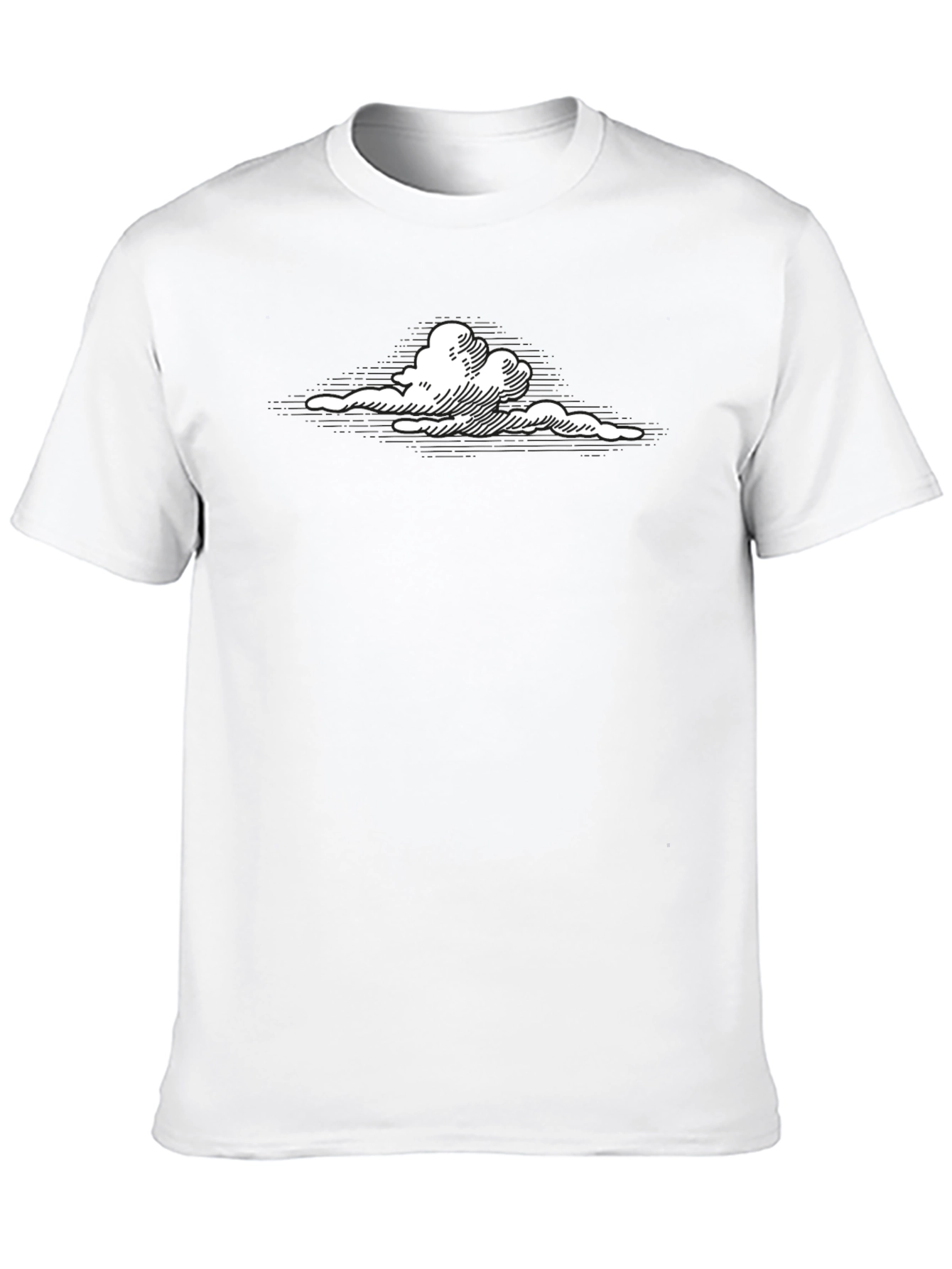 Cloud Graphic Black T-Shirt - Modern Casual Wear