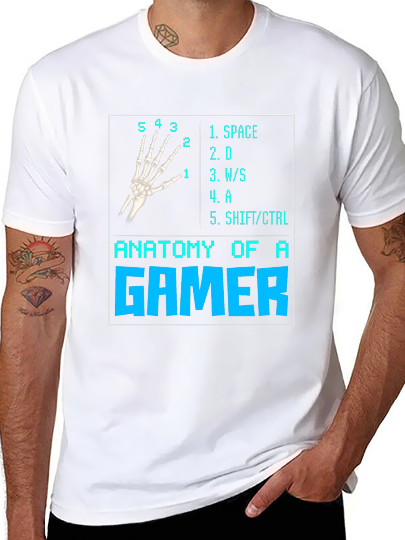 Anatomy of a Gamer T-Shirt - Keyboard Hand